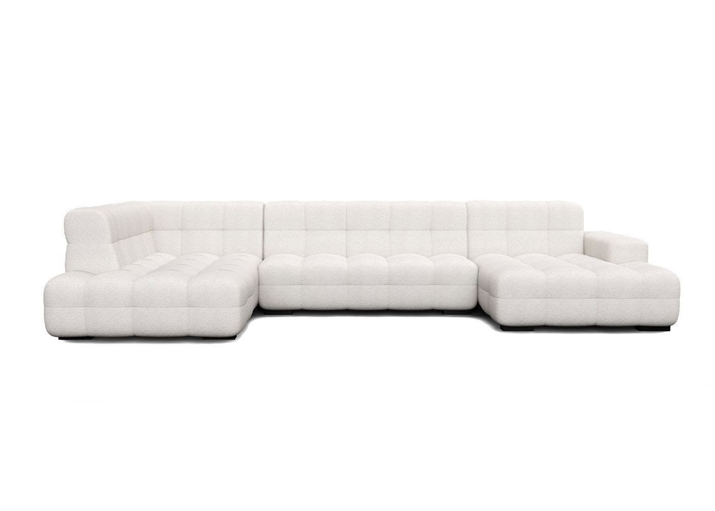 Kubus grote u-bank met eiland in ivoor - Rechts