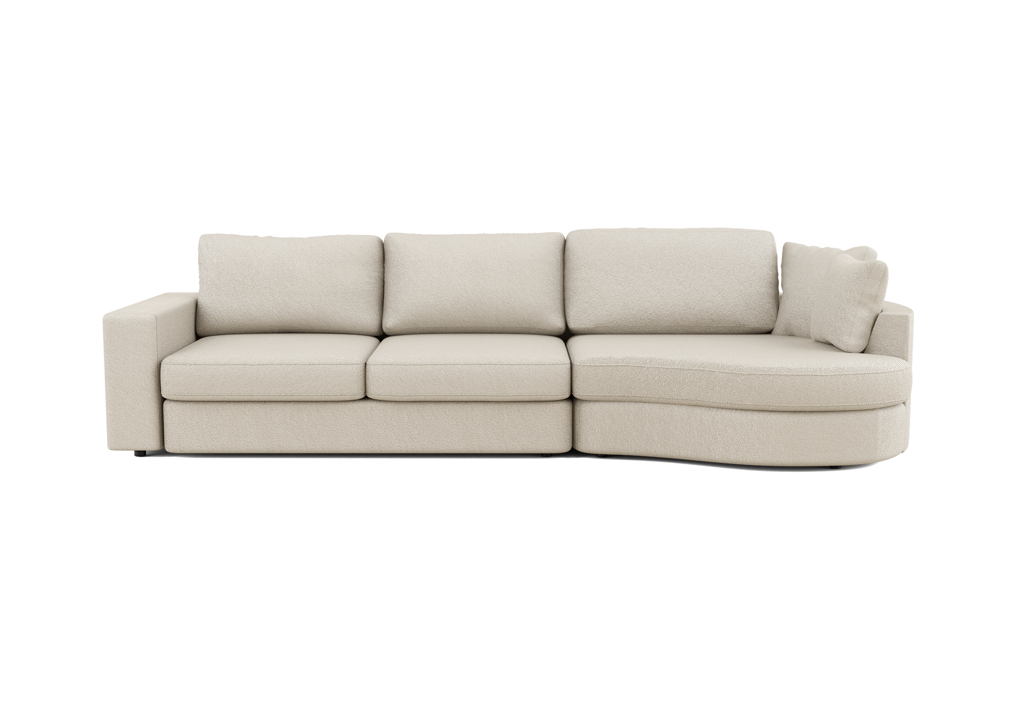 Lora Equilibrio rechte bank met ottomaan in beige - Rechts