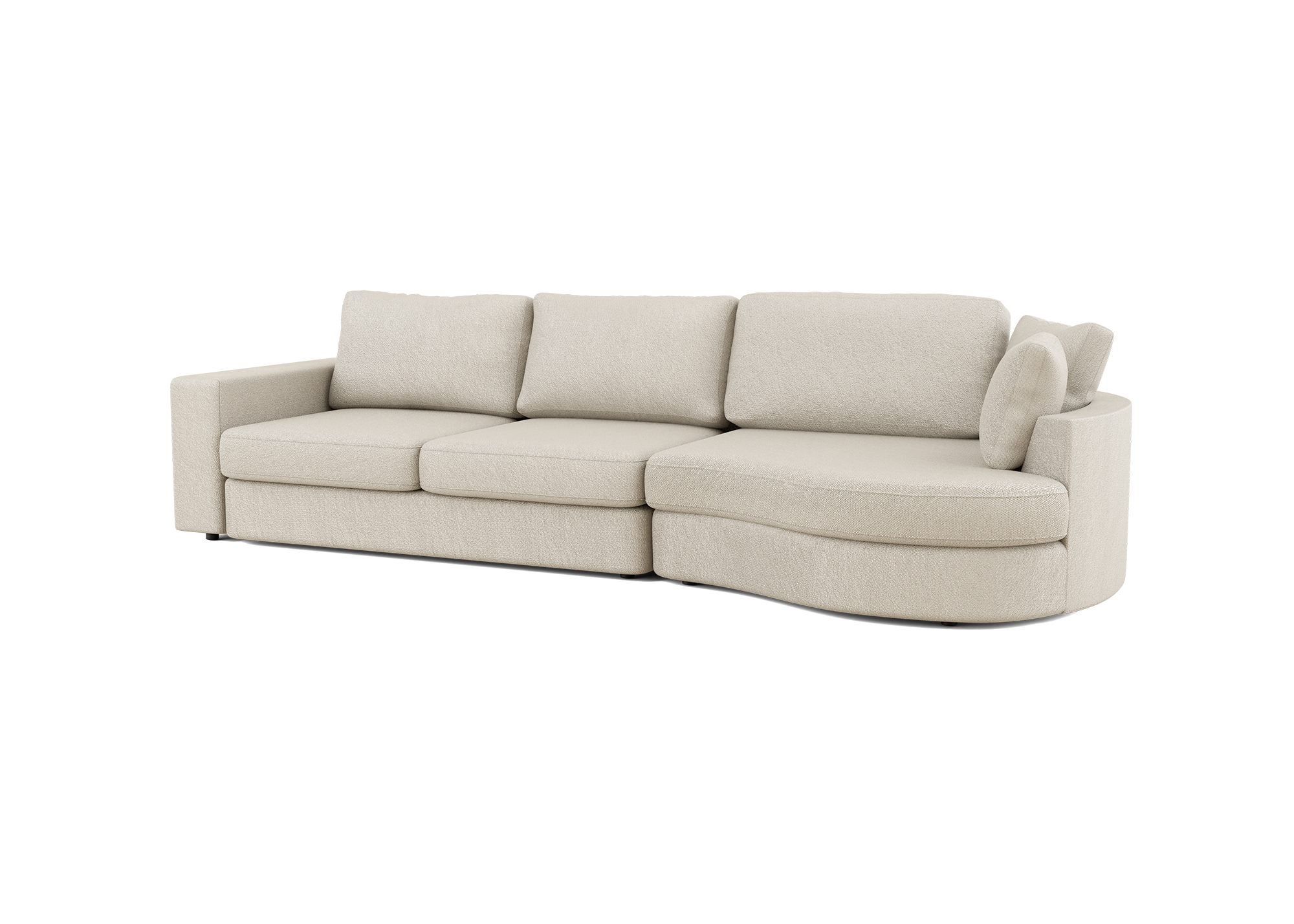 Lora Equilibrio rechte bank met ottomaan in beige - Rechts