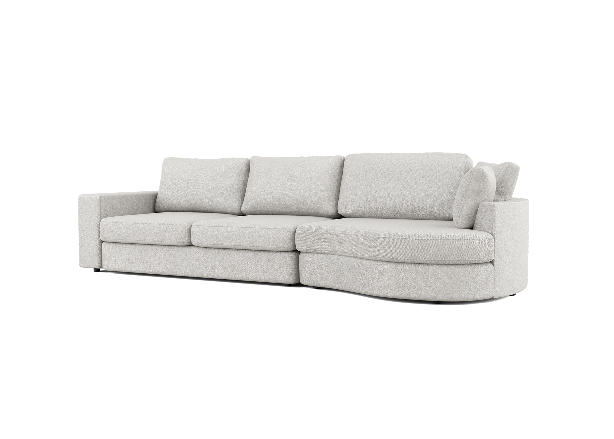 Lora Equilibrio rechte bank met ottomaan in grijs - Rechts