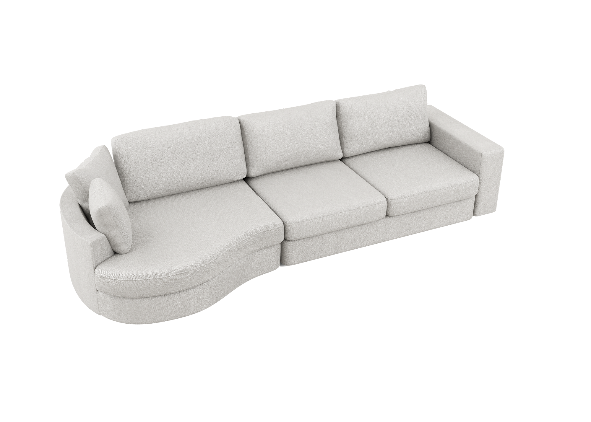 Lora Equilibrio rechte bank met ottomaan in grijs - Links