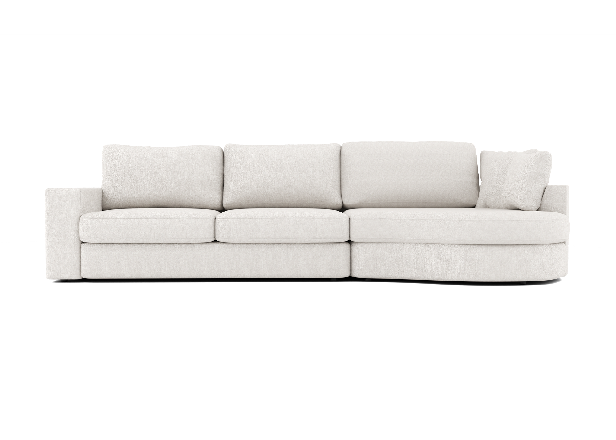 Lora Harmony rechte bank met ottomaan in ivoor - Rechts