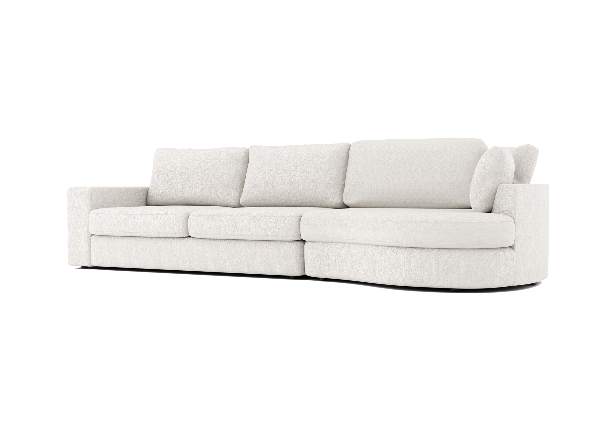 Lora Harmony rechte bank met ottomaan in ivoor - Rechts