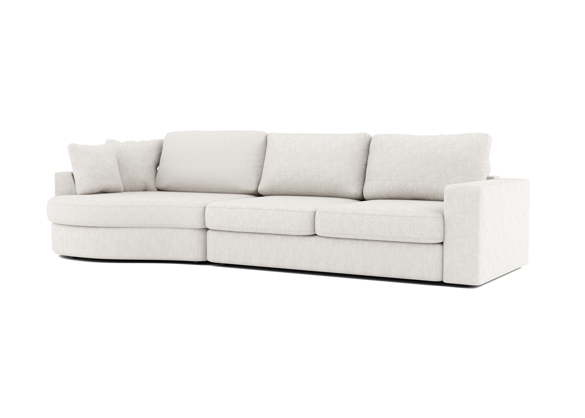 Lora Harmony rechte bank met ottomaan in ivoor - Links