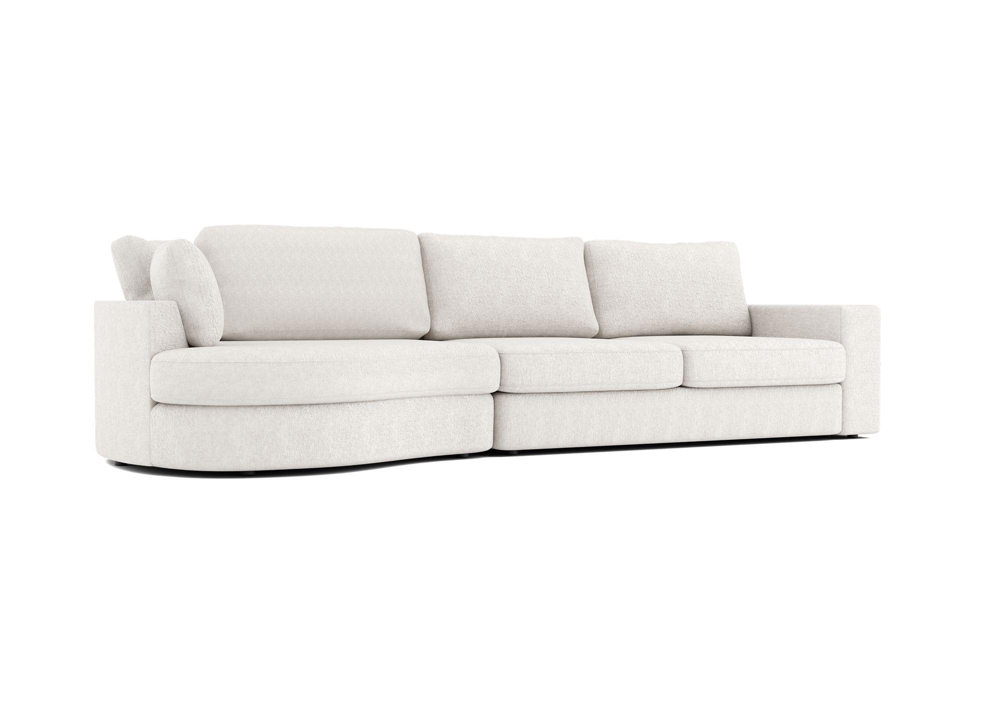 Lora Harmony rechte bank met ottomaan in ivoor - Links