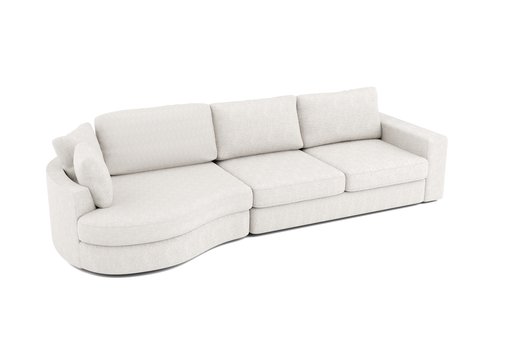 Lora Harmony rechte bank met ottomaan in ivoor - Links