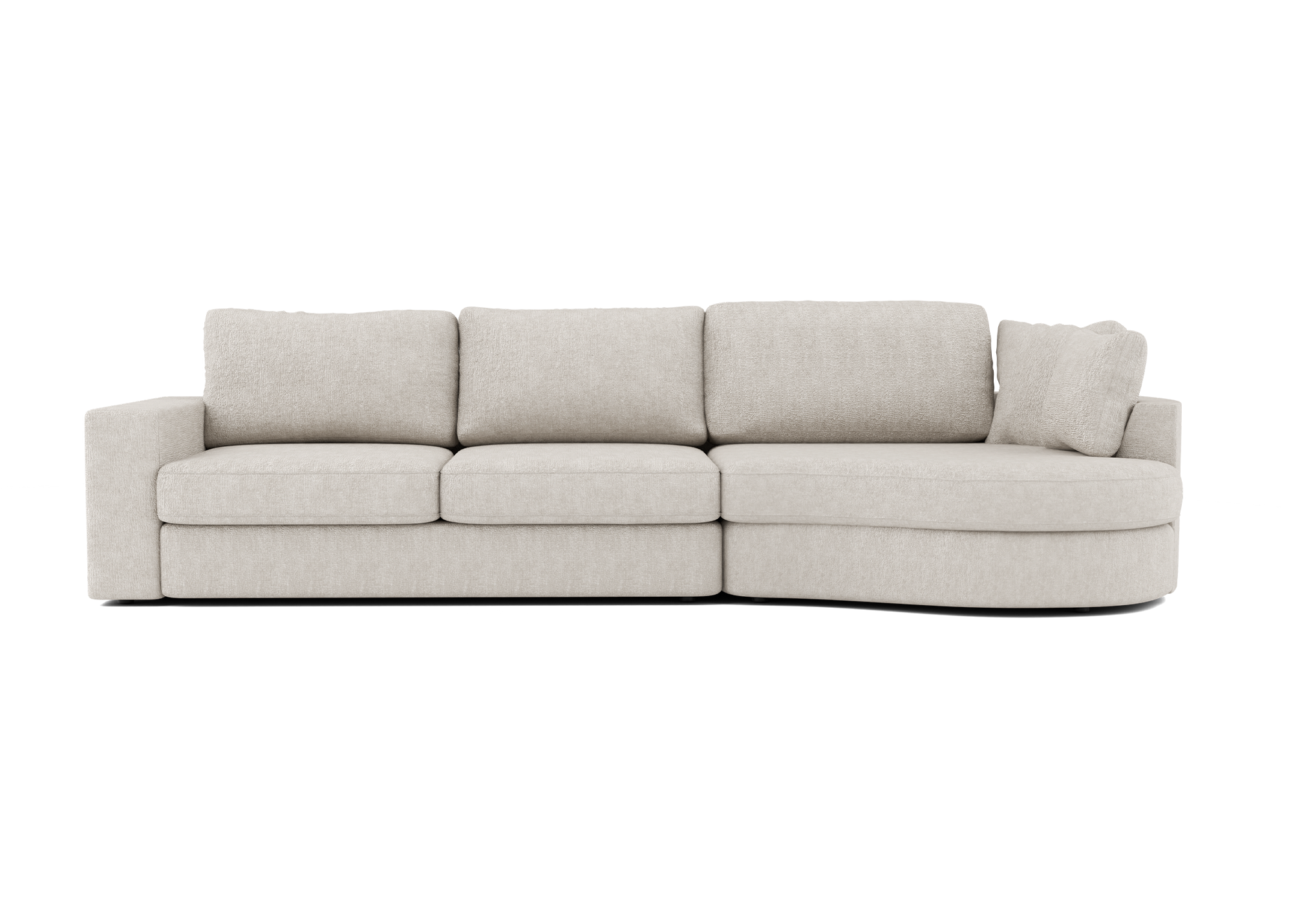 Lora Harmony rechte bank met ottomaan in beige - Rechts