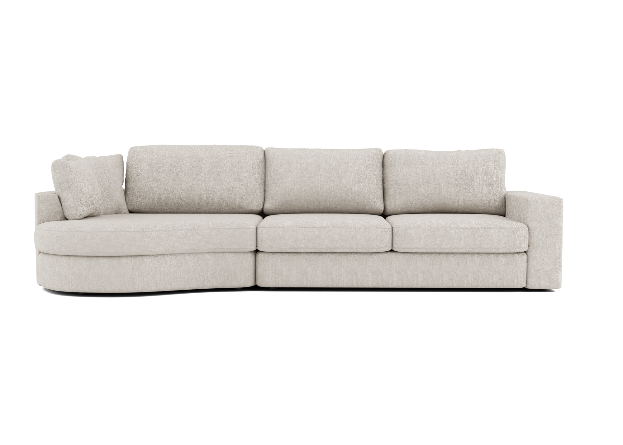 Lora Harmony rechte bank met ottomaan in beige - Links