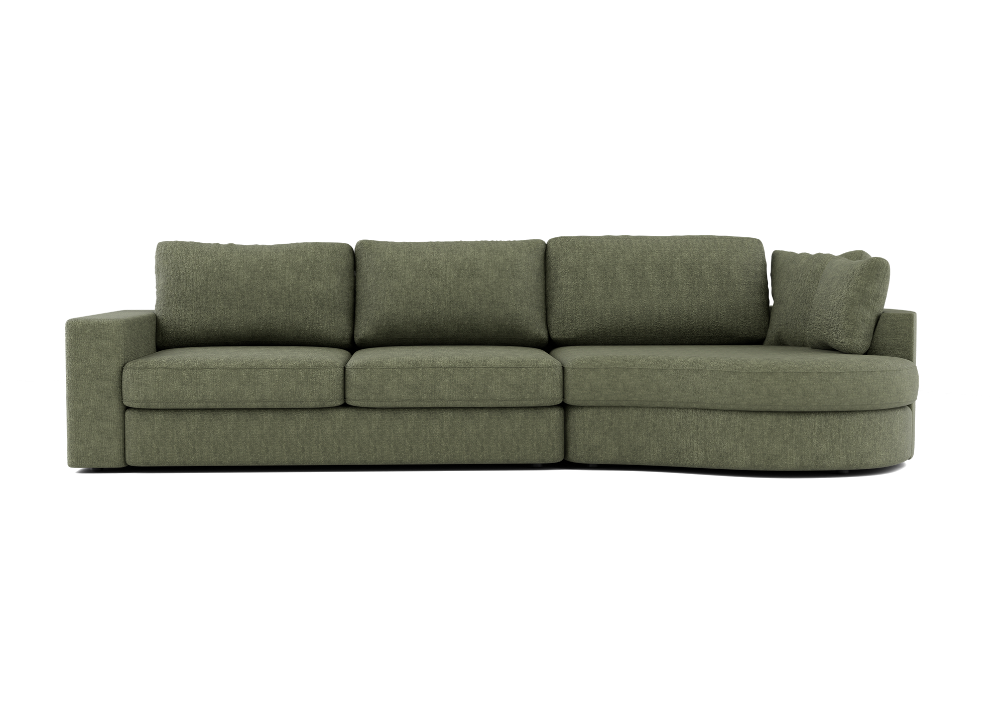 Lora Harmony rechte bank met ottomaan in groen - Rechts