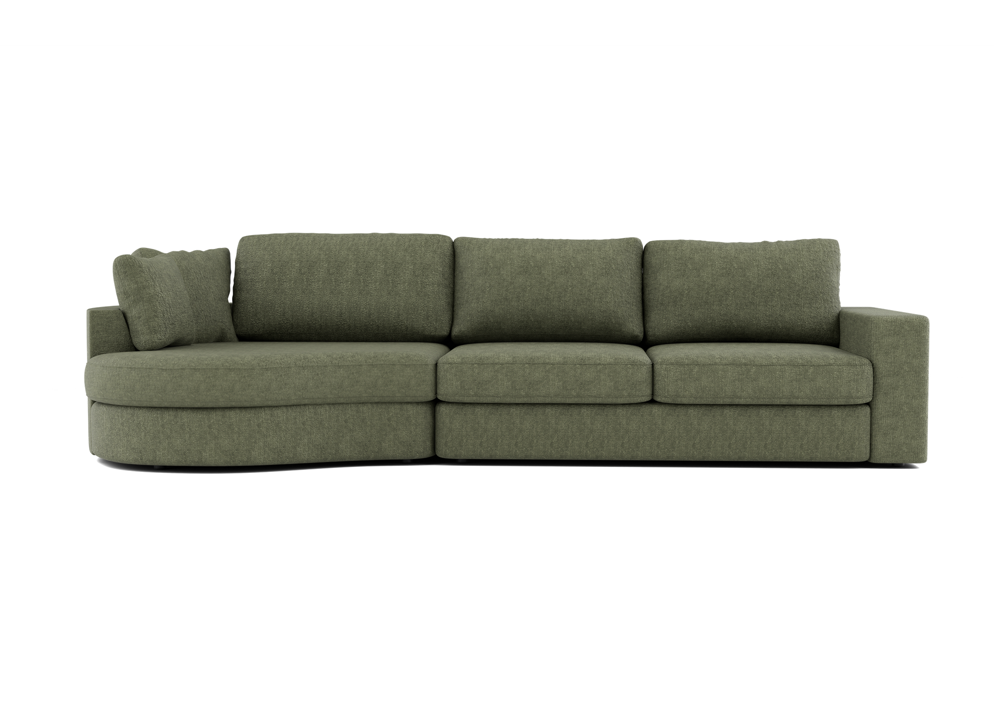 Lora Harmony rechte bank met ottomaan in groen - Links