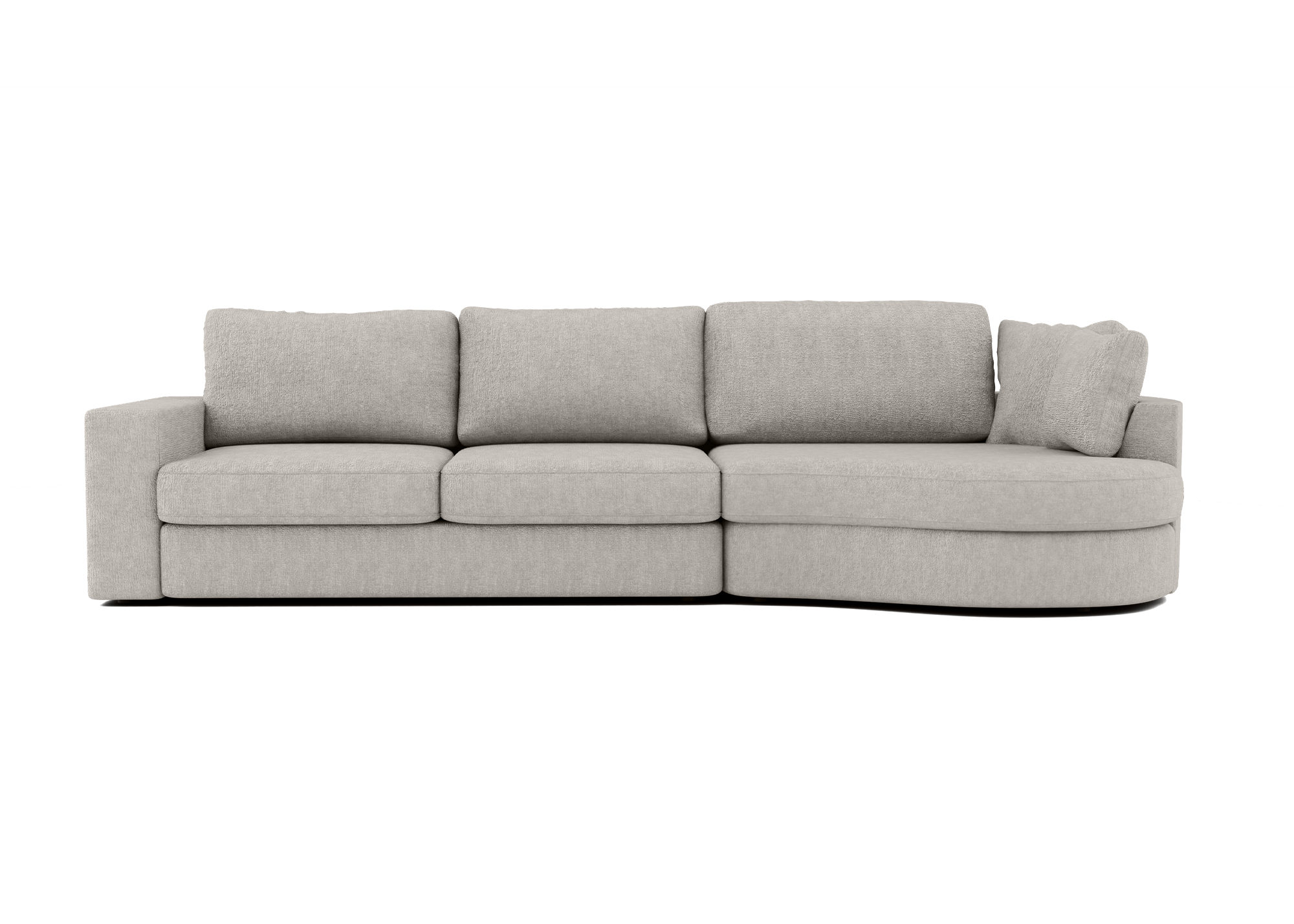 Lora Harmony rechte bank met ottomaan in taupe - Rechts