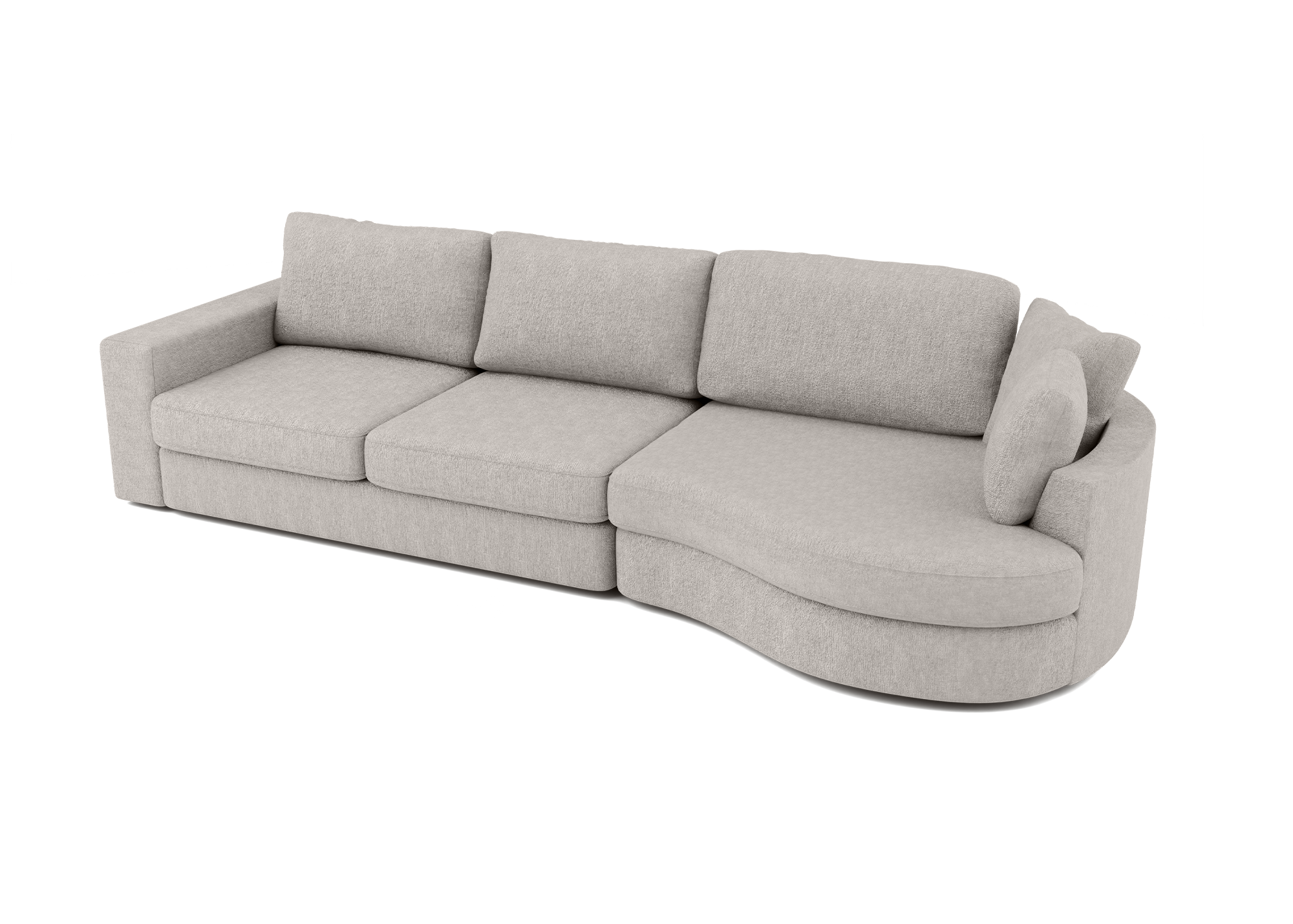 Lora Harmony rechte bank met ottomaan in taupe - Rechts