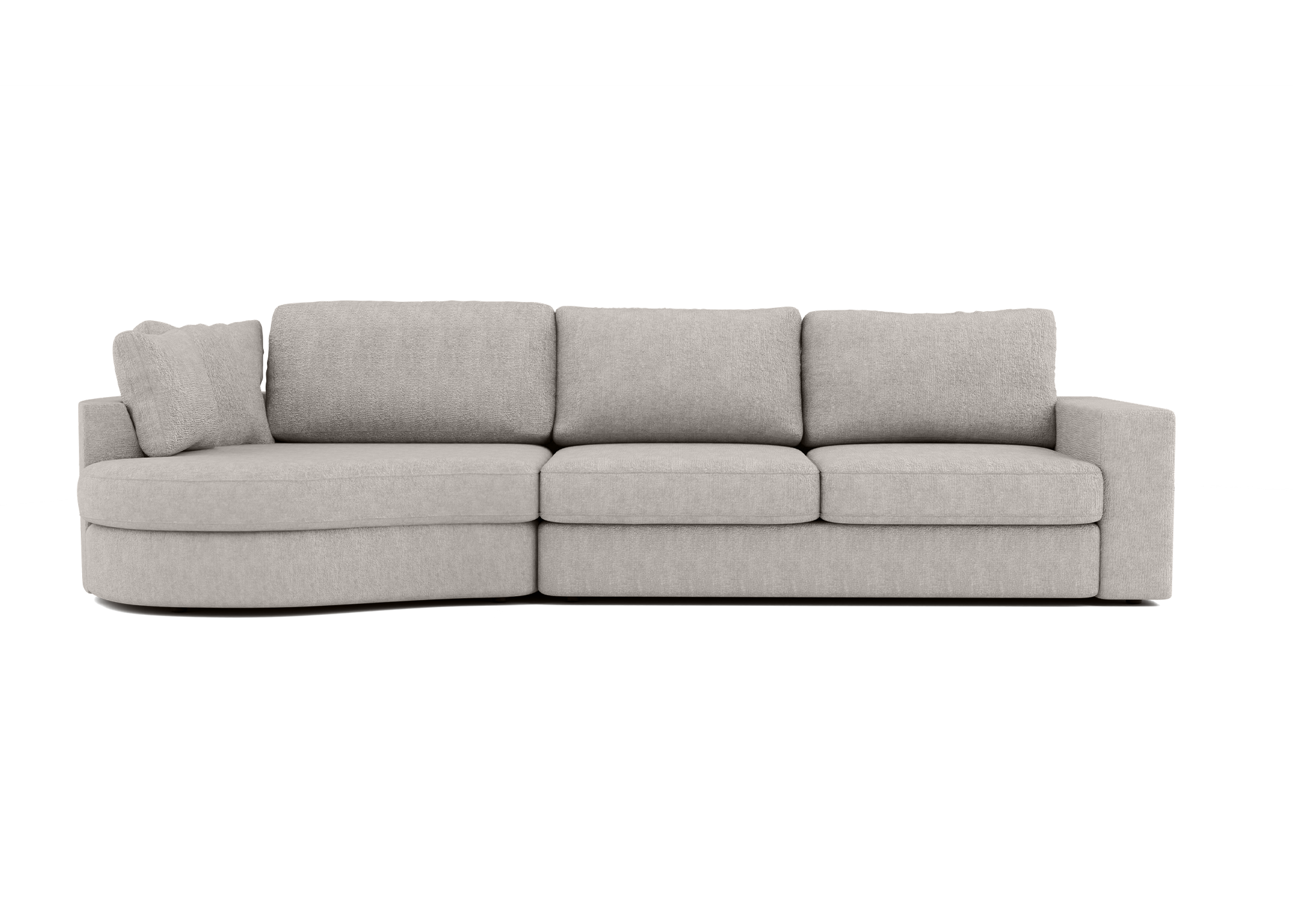 Lora Harmony rechte bank met ottomaan in taupe - Links