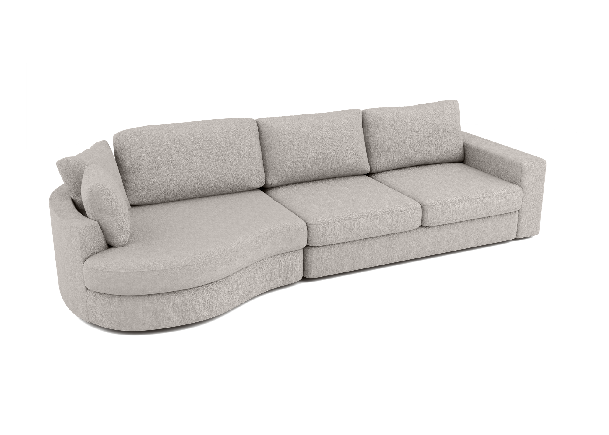 Lora Harmony rechte bank met ottomaan in taupe - Links