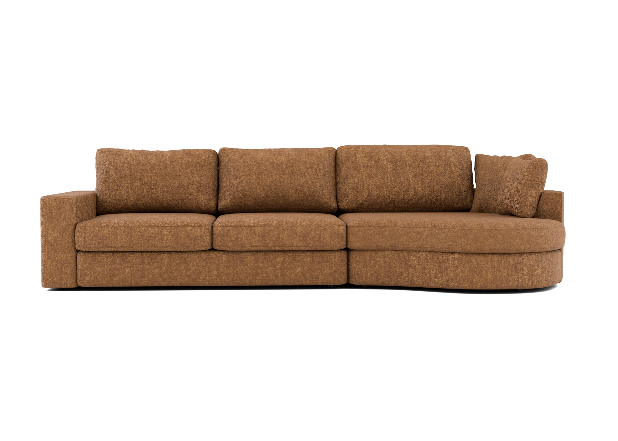 Lora Harmony rechte bank met ottomaan in koper - Rechts