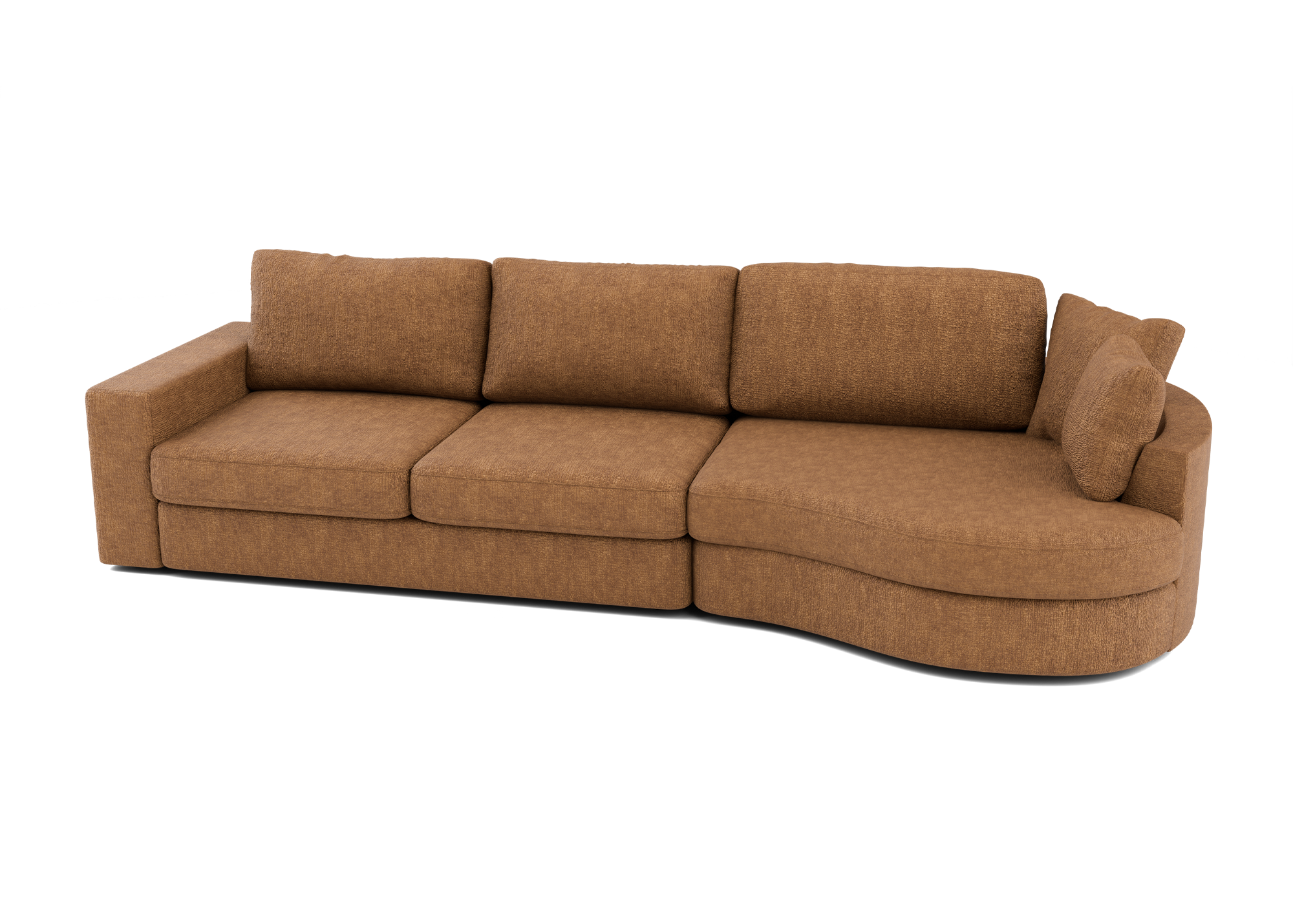 Lora Harmony rechte bank met ottomaan in koper - Rechts