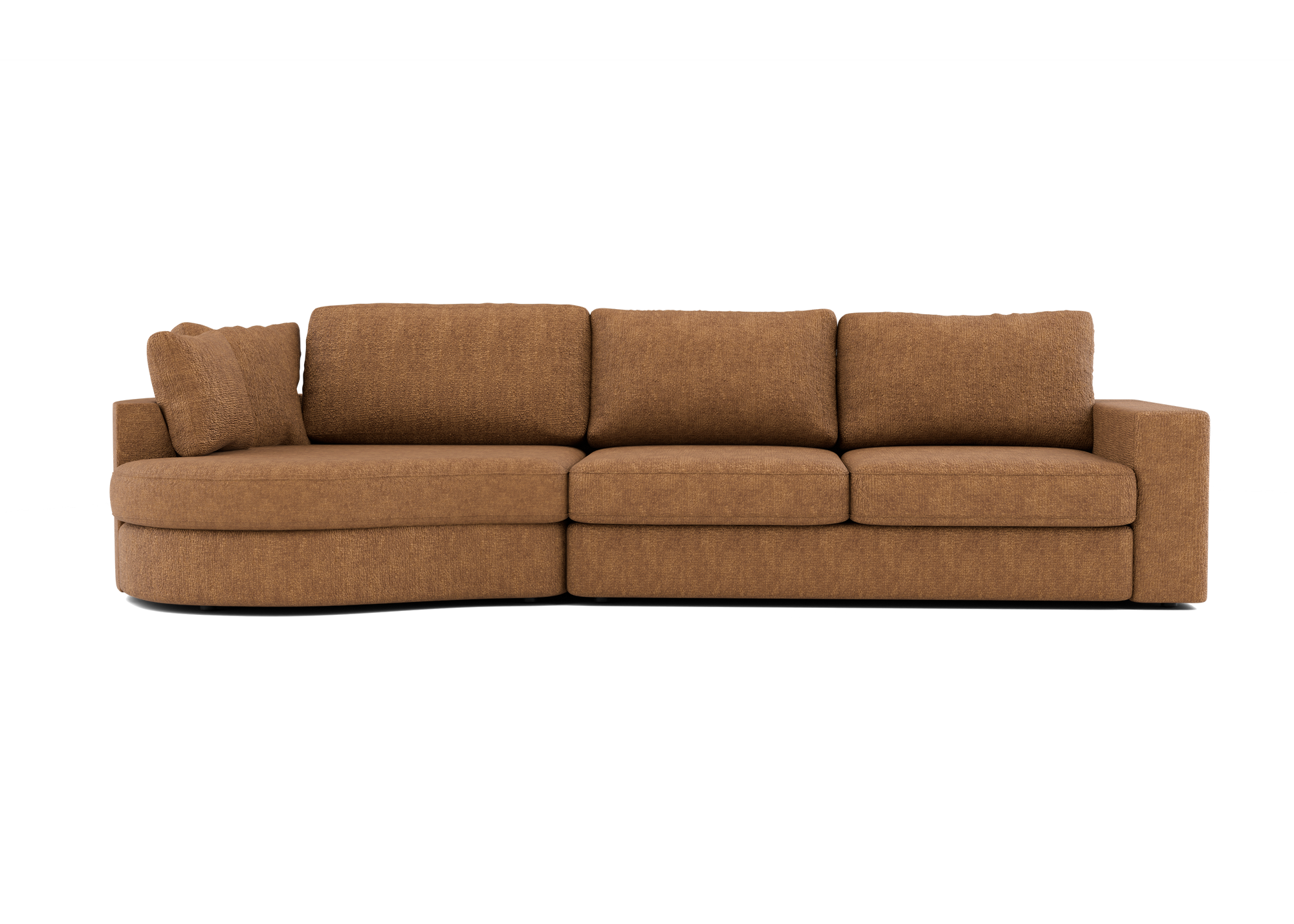 Lora Harmony rechte bank met ottomaan in koper - Links