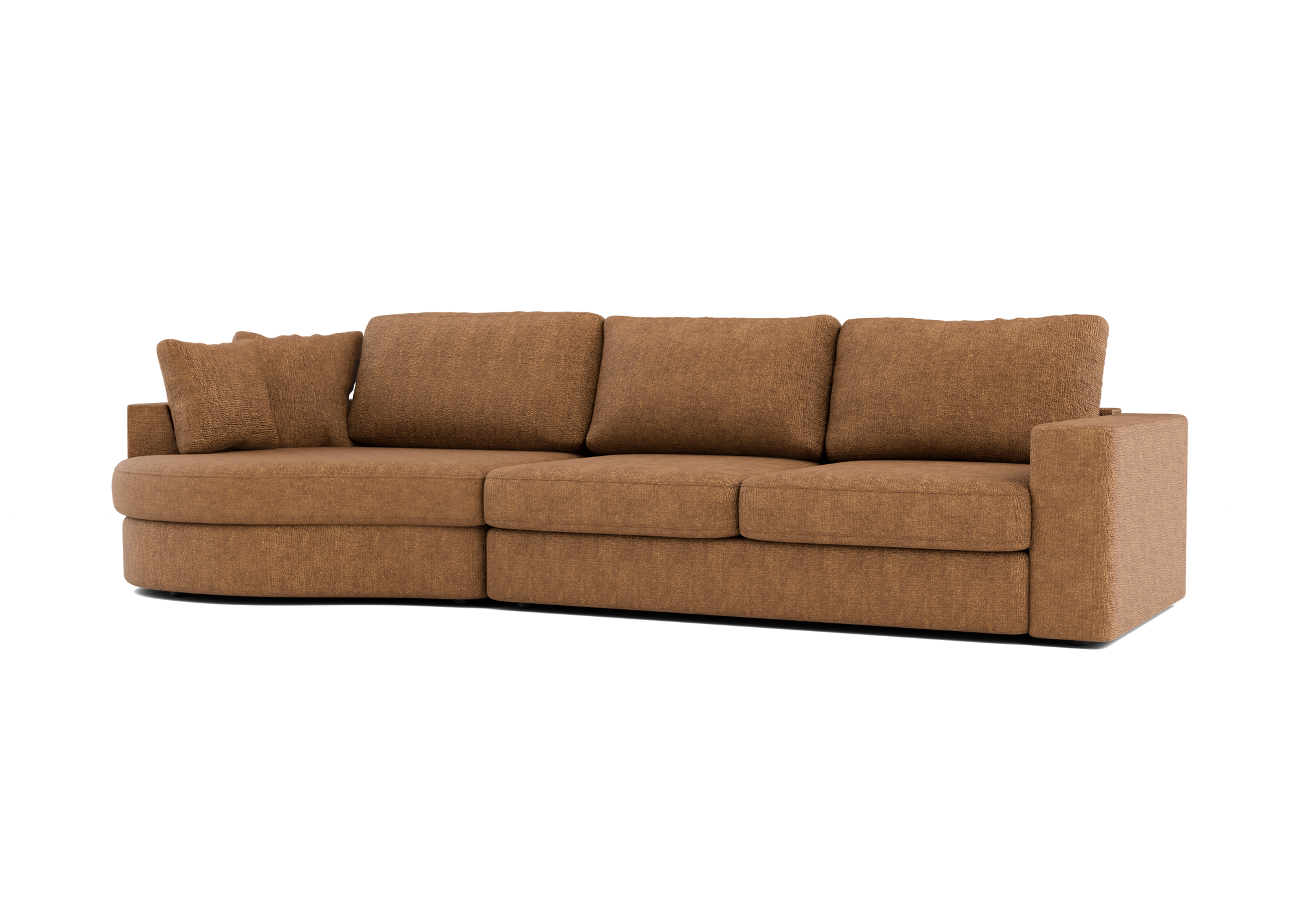 Lora Harmony rechte bank met ottomaan in koper - Links