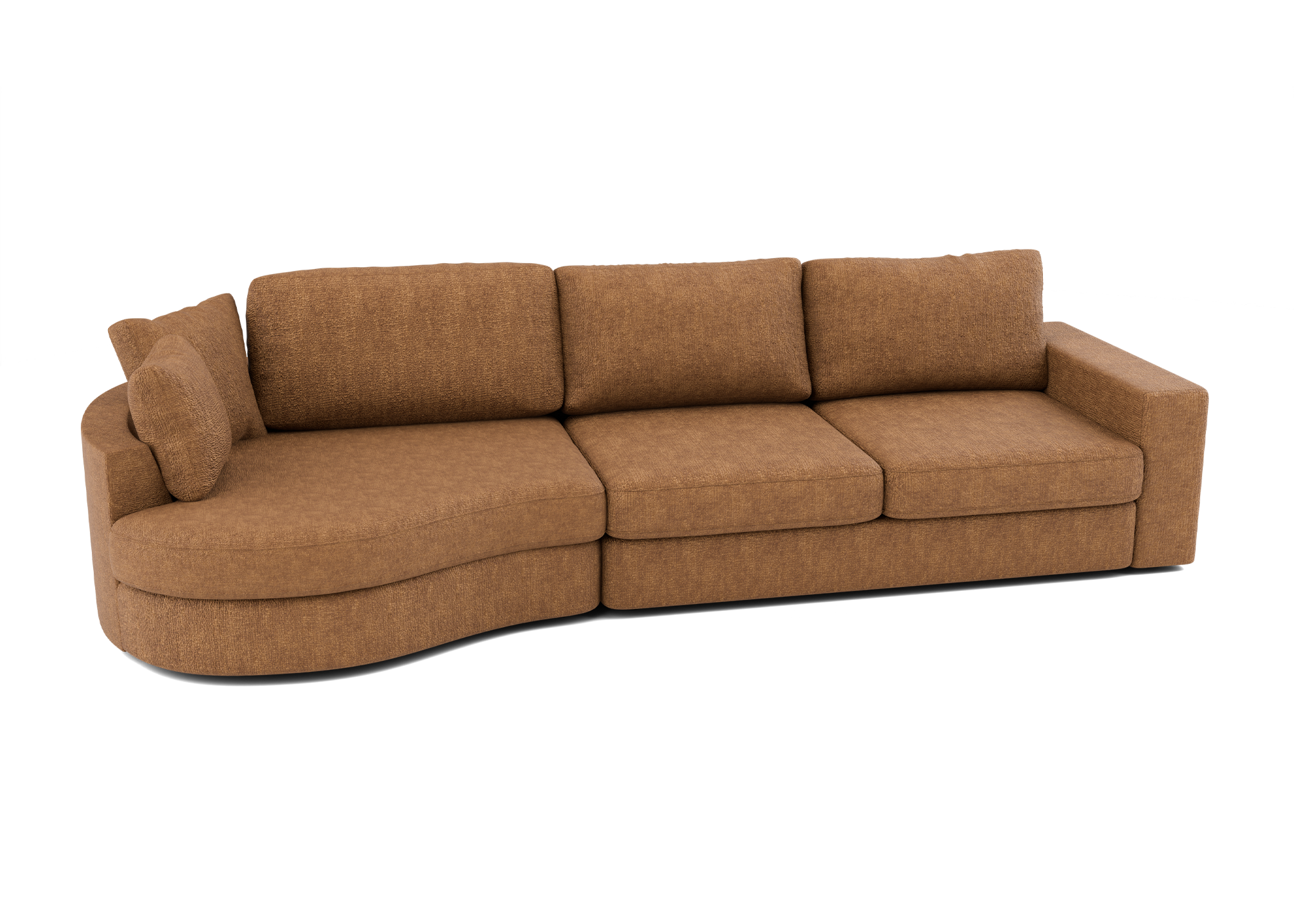 Lora Harmony rechte bank met ottomaan in koper - Links