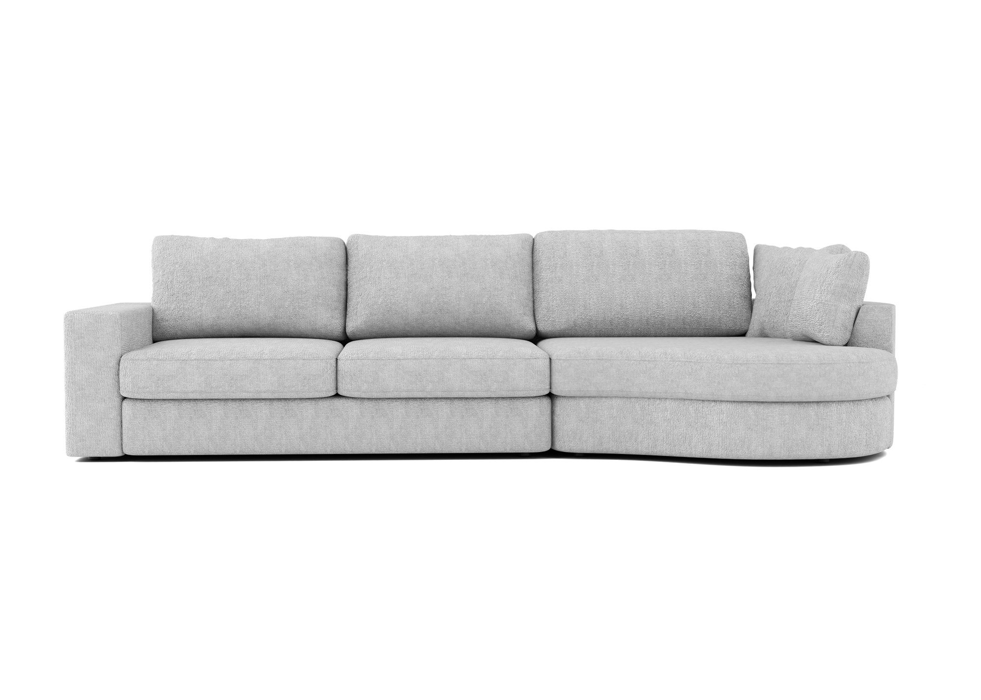 Lora Harmony rechte bank met ottomaan in lichtgrijs - Rechts