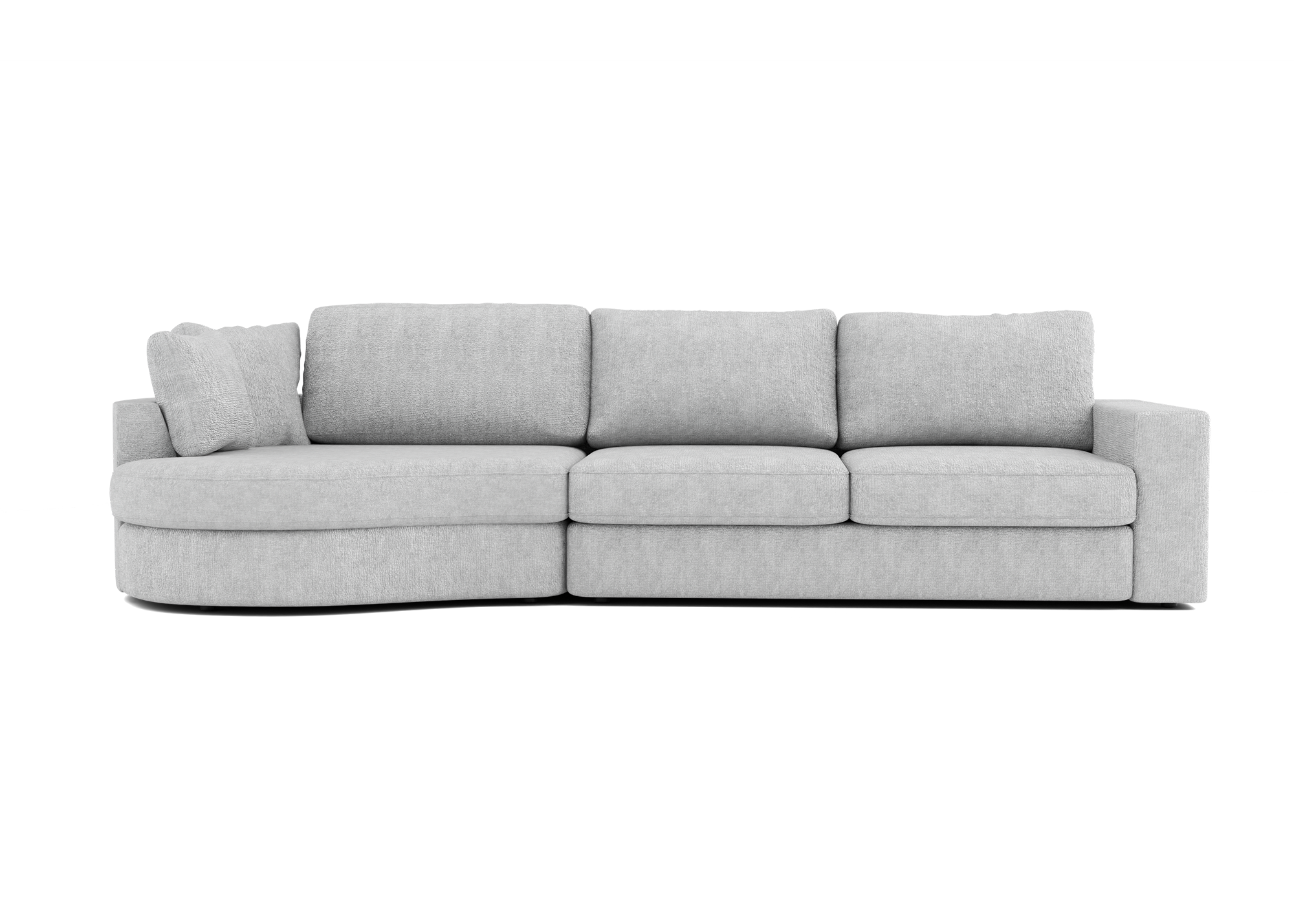 Lora Harmony rechte bank met ottomaan in lichtgrijs - Links