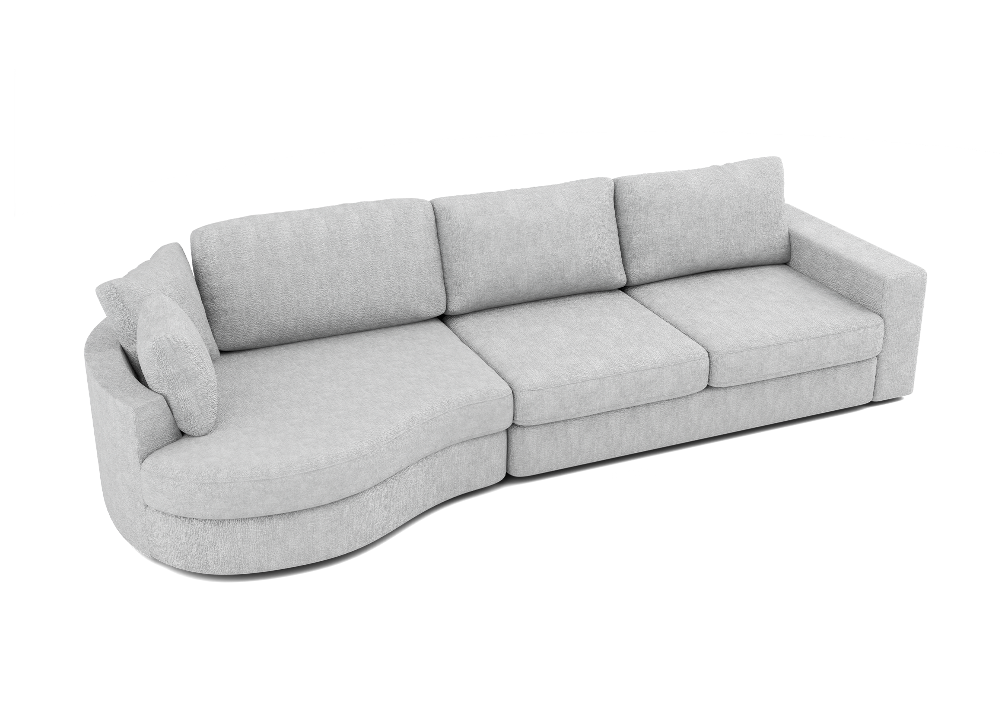 Lora Harmony rechte bank met ottomaan in lichtgrijs - Links