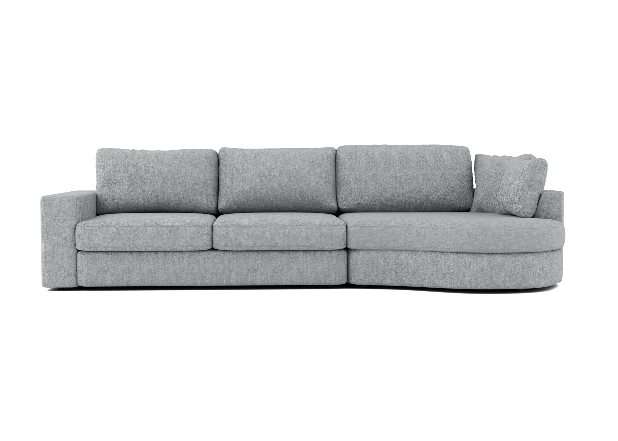 Lora Harmony rechte bank met ottomaan in grijs - Rechts