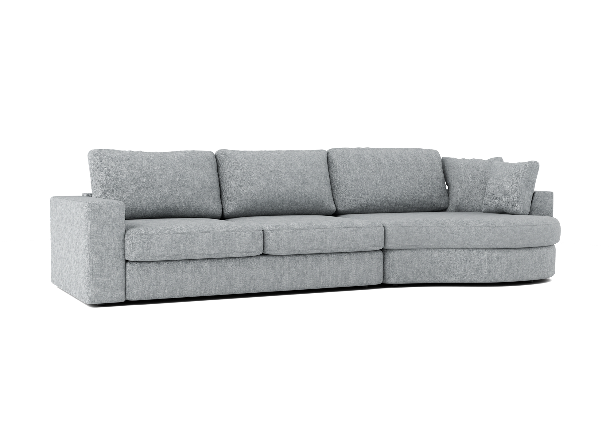 Lora Harmony rechte bank met ottomaan in grijs - Rechts