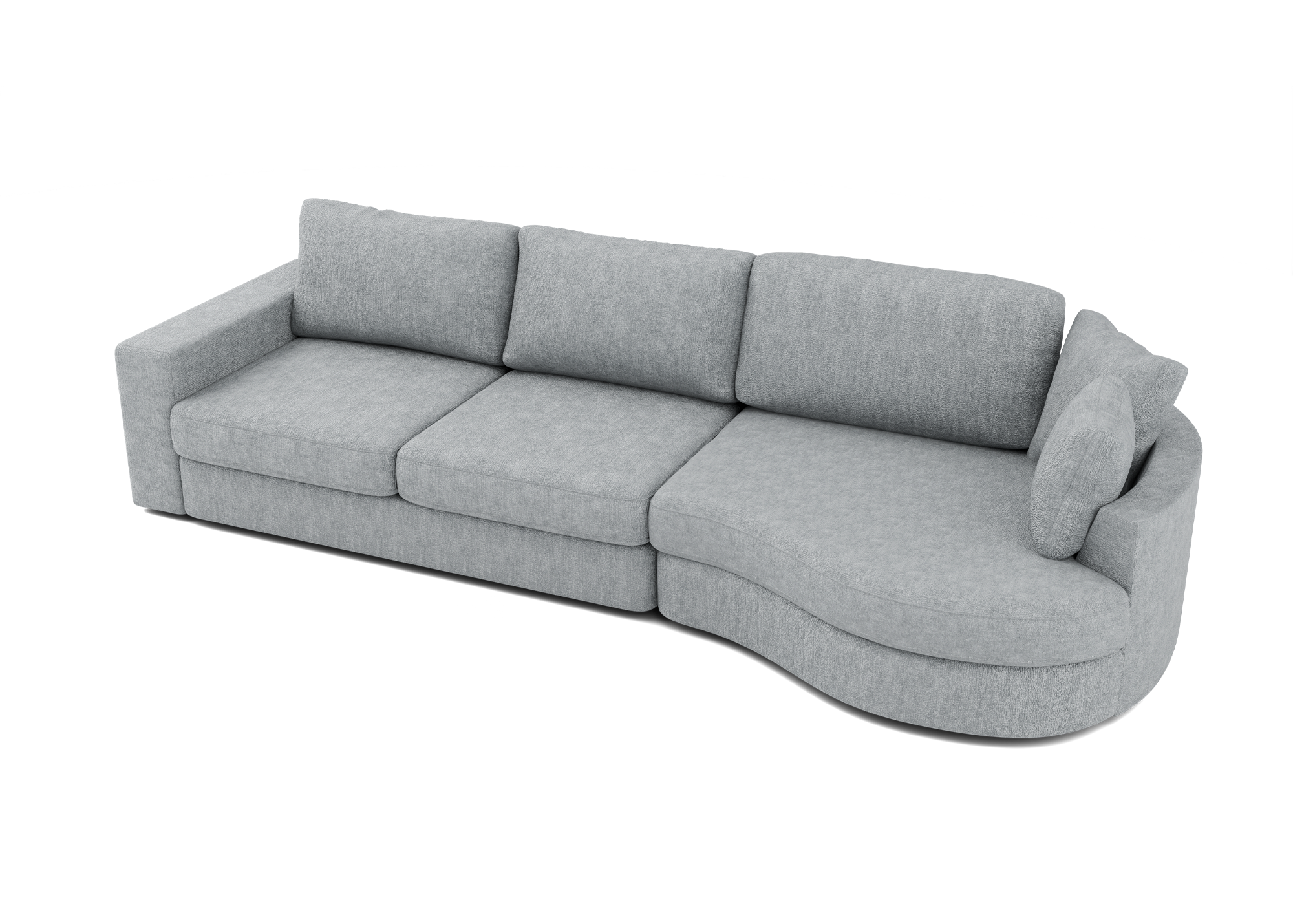 Lora Harmony rechte bank met ottomaan in grijs - Rechts