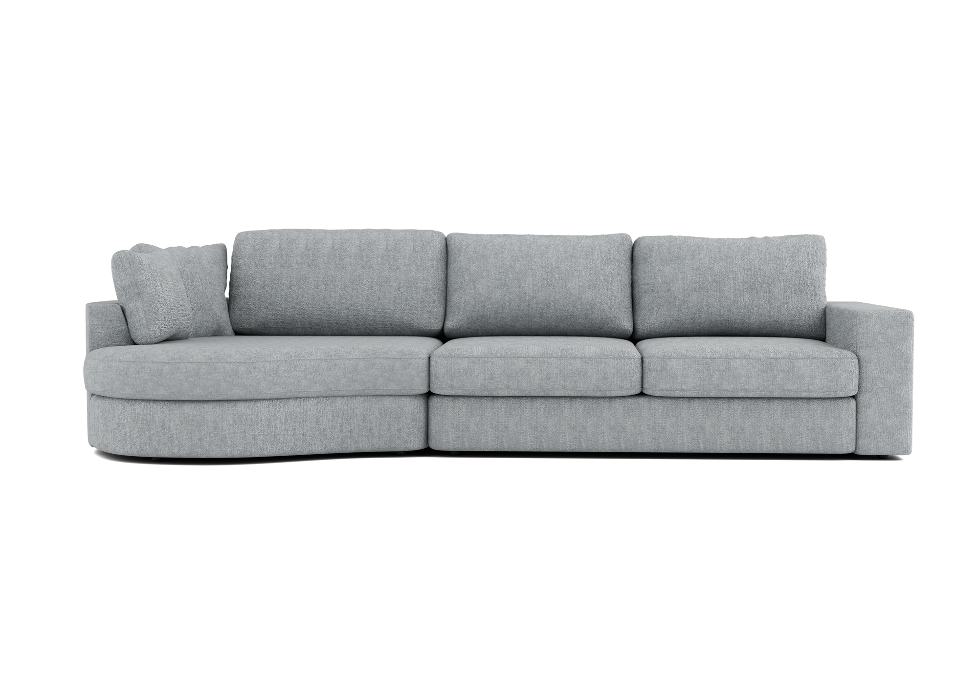 Lora Harmony rechte bank met ottomaan in grijs - Links