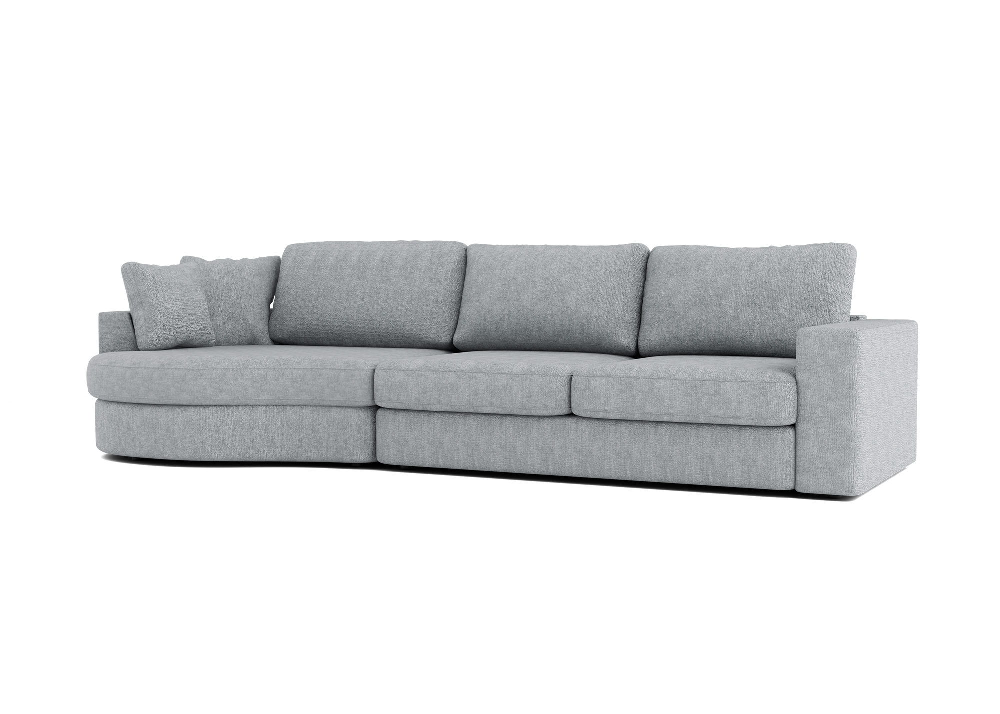 Lora Harmony rechte bank met ottomaan in grijs - Links