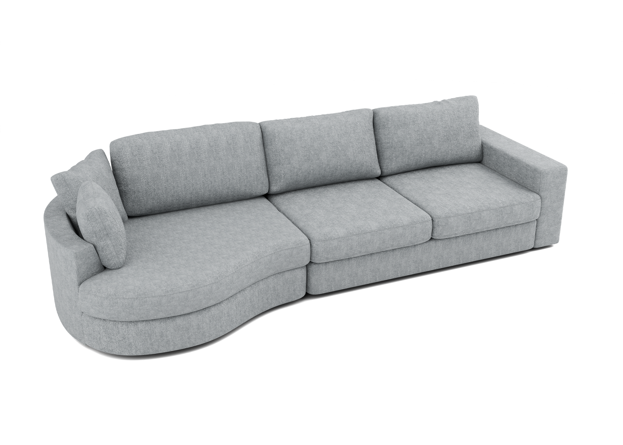 Lora Harmony rechte bank met ottomaan in grijs - Links