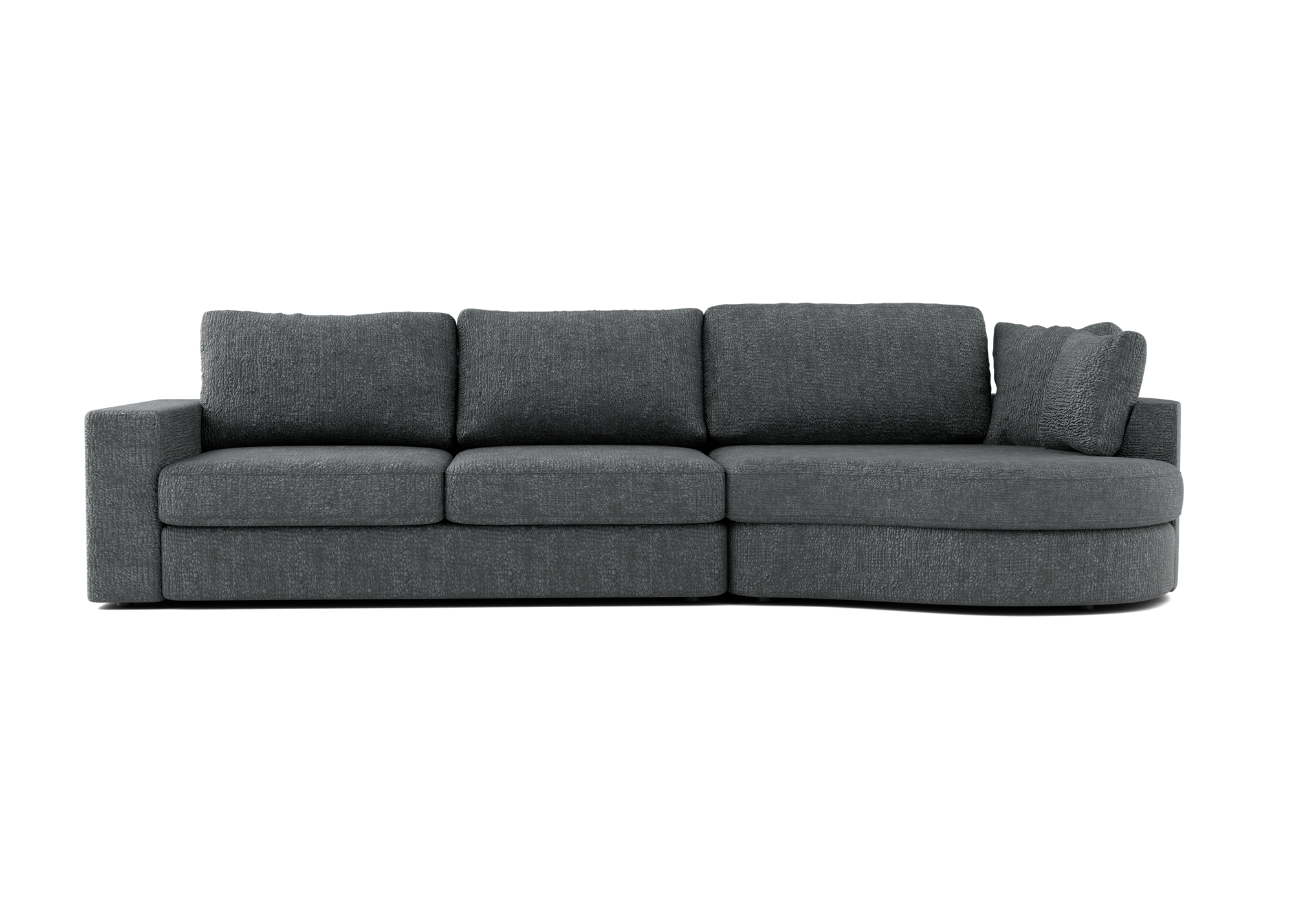 Lora Harmony rechte bank met ottomaan in antraciet - Rechts