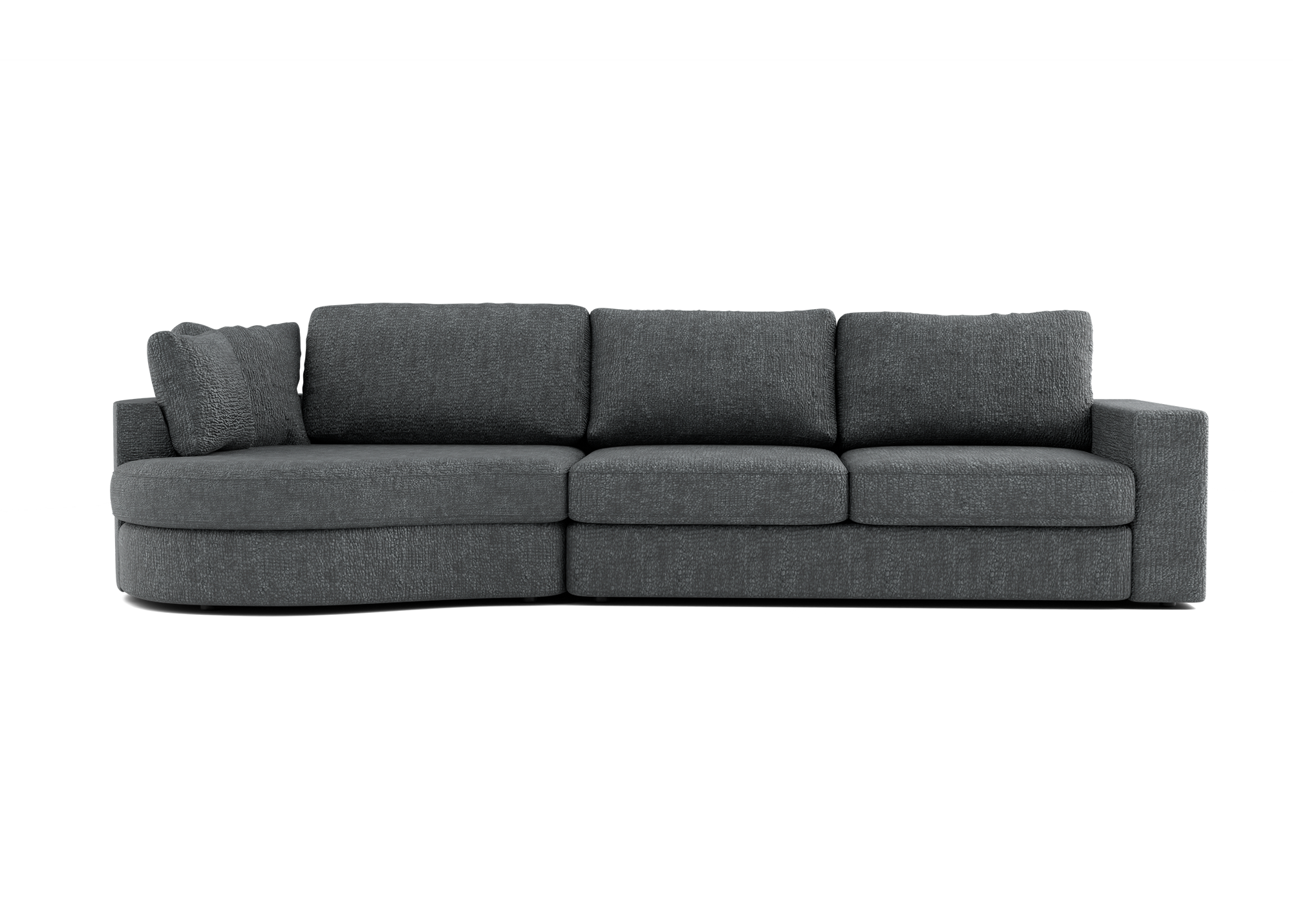 Lora Harmony rechte bank met ottomaan in antraciet - Links