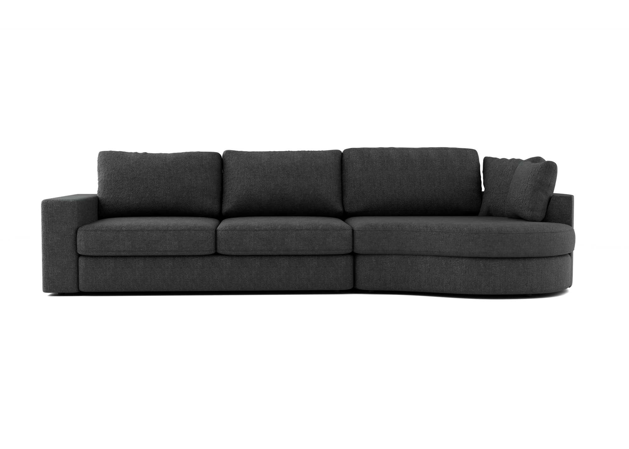 Lora Harmony rechte bank met ottomaan in zwart - Rechts