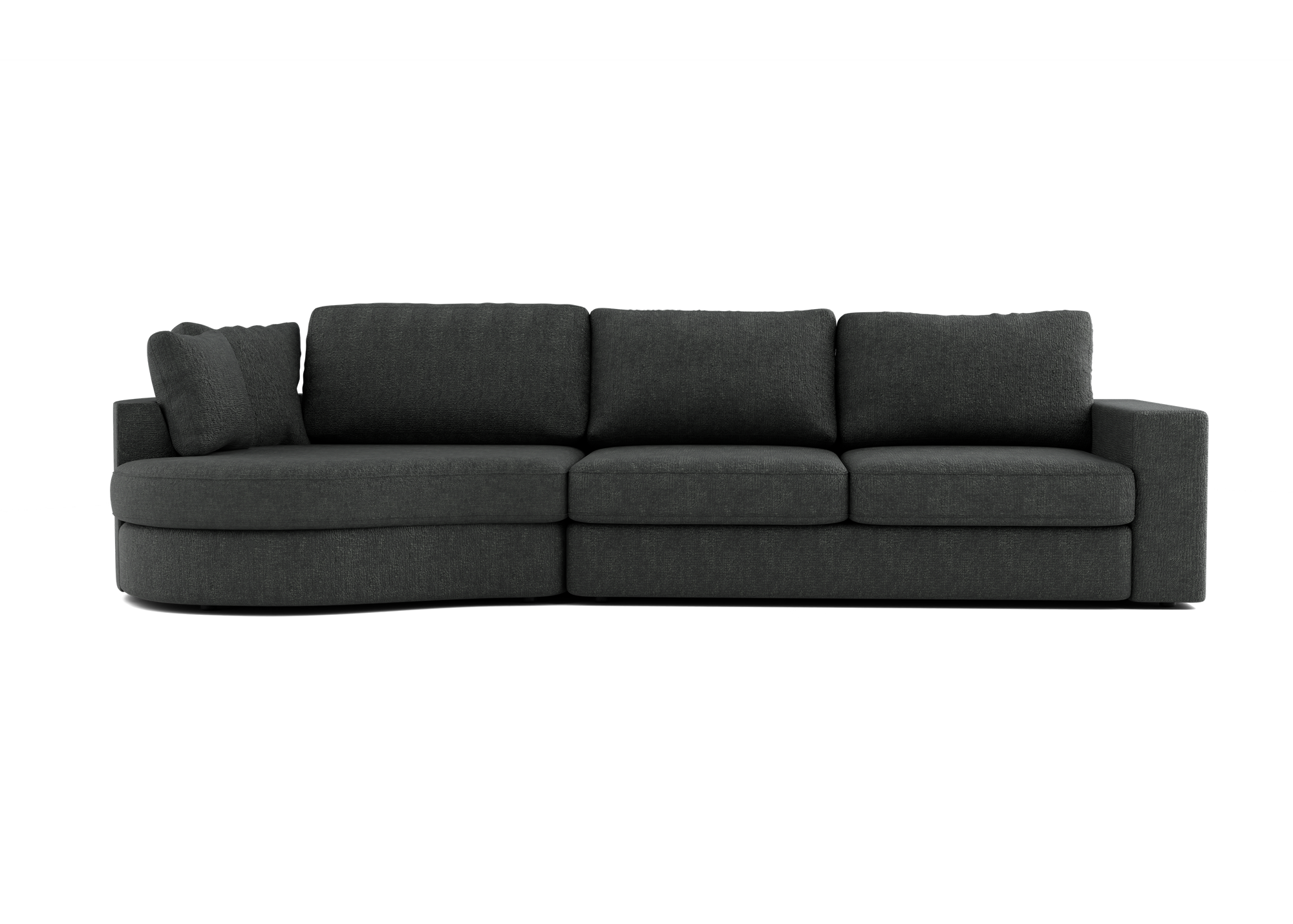 Lora Harmony rechte bank met ottomaan in zwart - Links