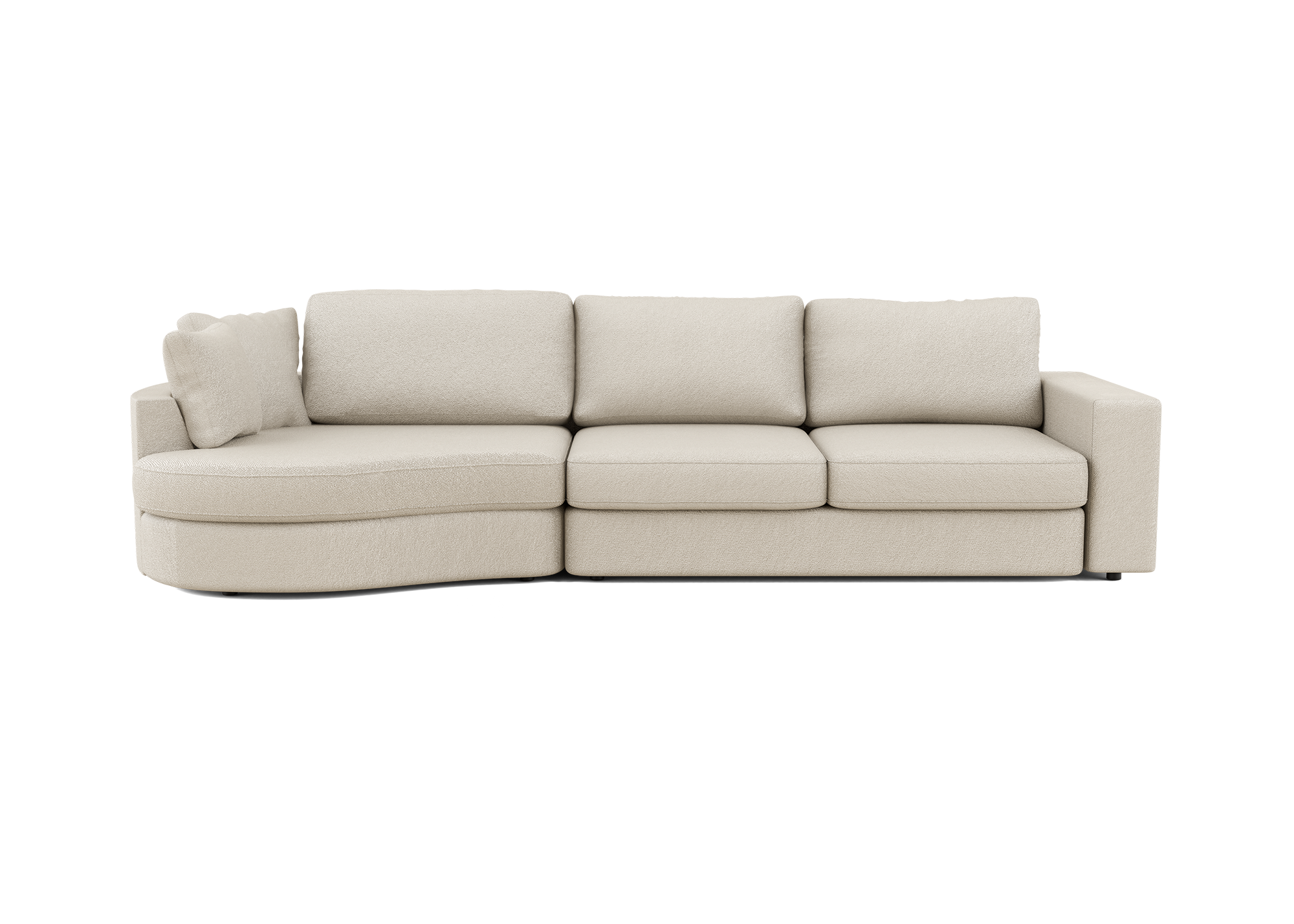 Lora Equilibrio rechte bank met ottomaan in beige - Links