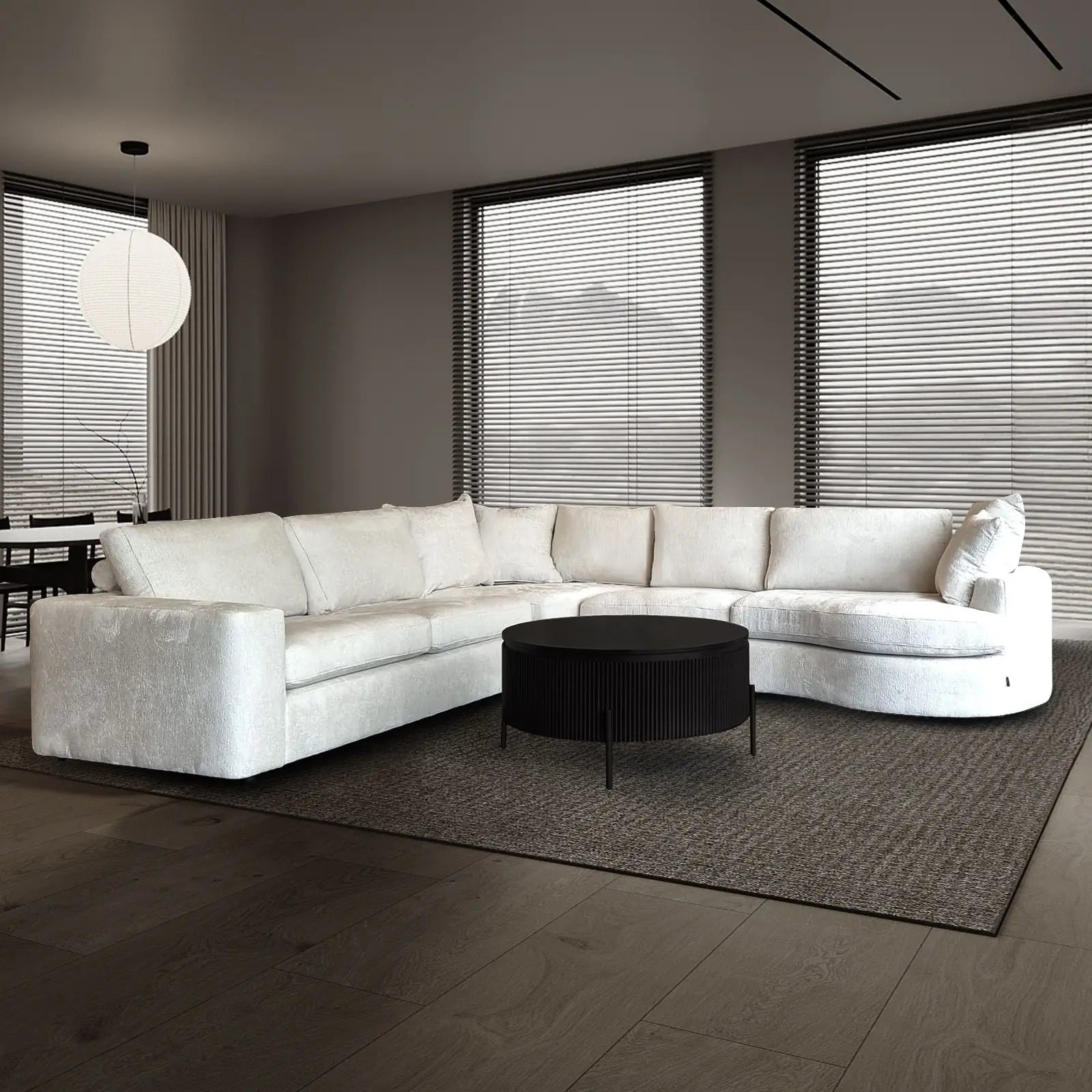 Lora Phantom hoekbank met ottomaan - Rechts