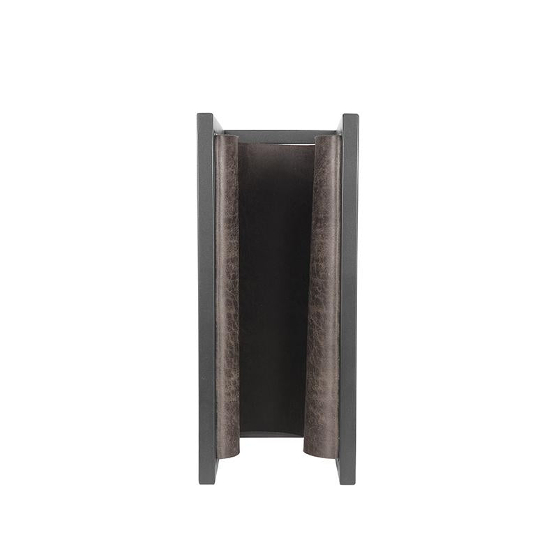 Magazinehouder in Antraciet - Leder