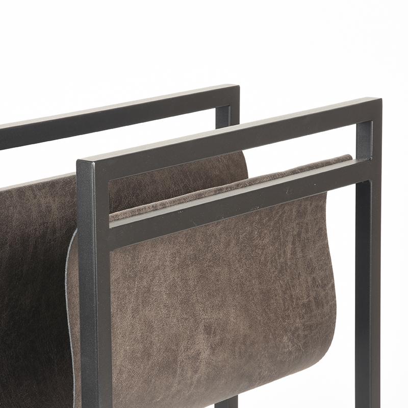 Magazinehouder in Antraciet - Leder