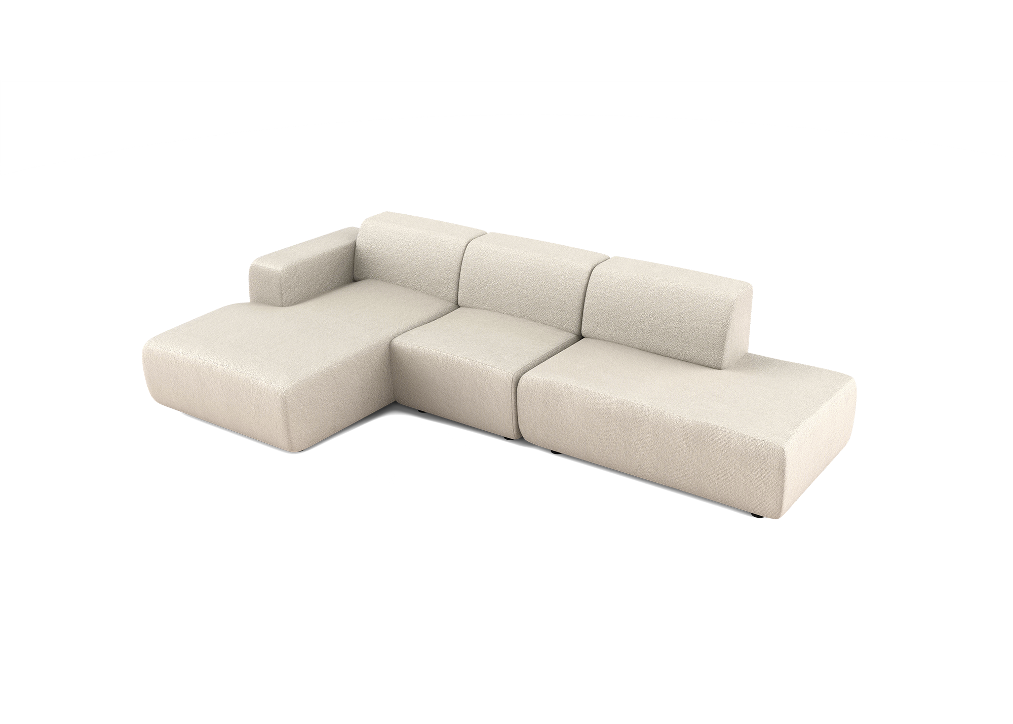 Manouk Equilibrio in beige loungebank met ottomaan - Links