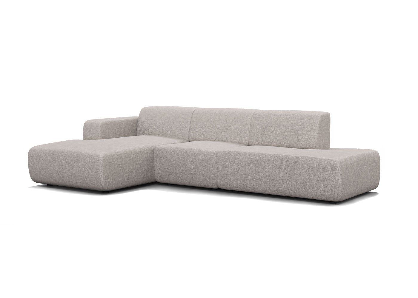 Manouk Harmony loungebank in taupe met ottomaan - Links