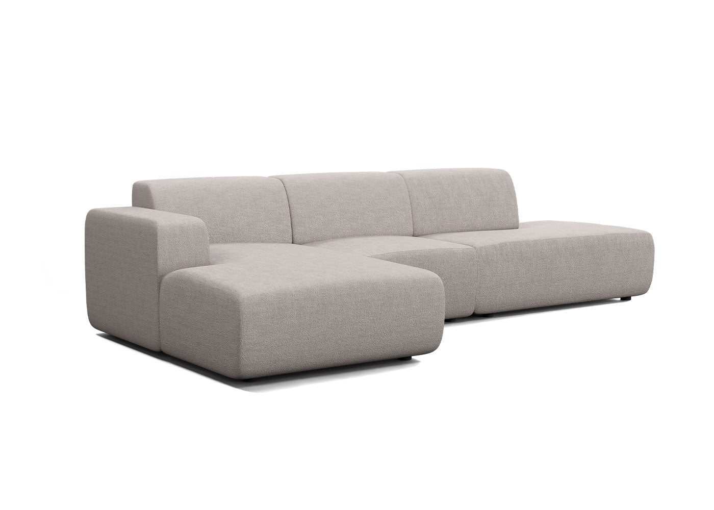 Manouk Harmony loungebank in taupe met ottomaan - Links
