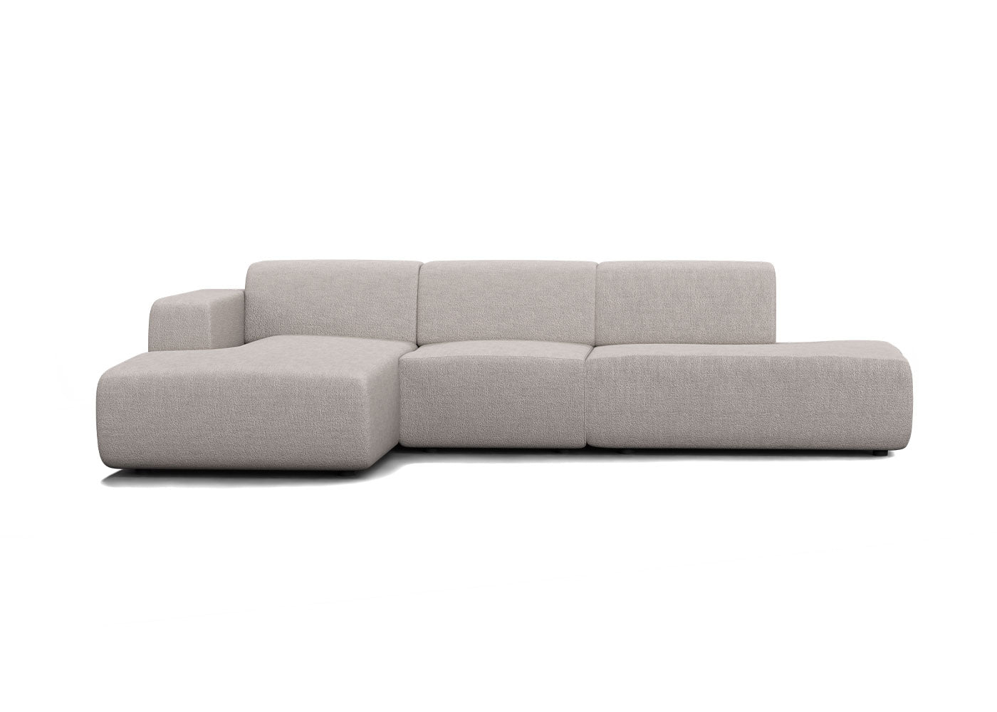 Manouk Harmony loungebank in taupe met ottomaan - Links