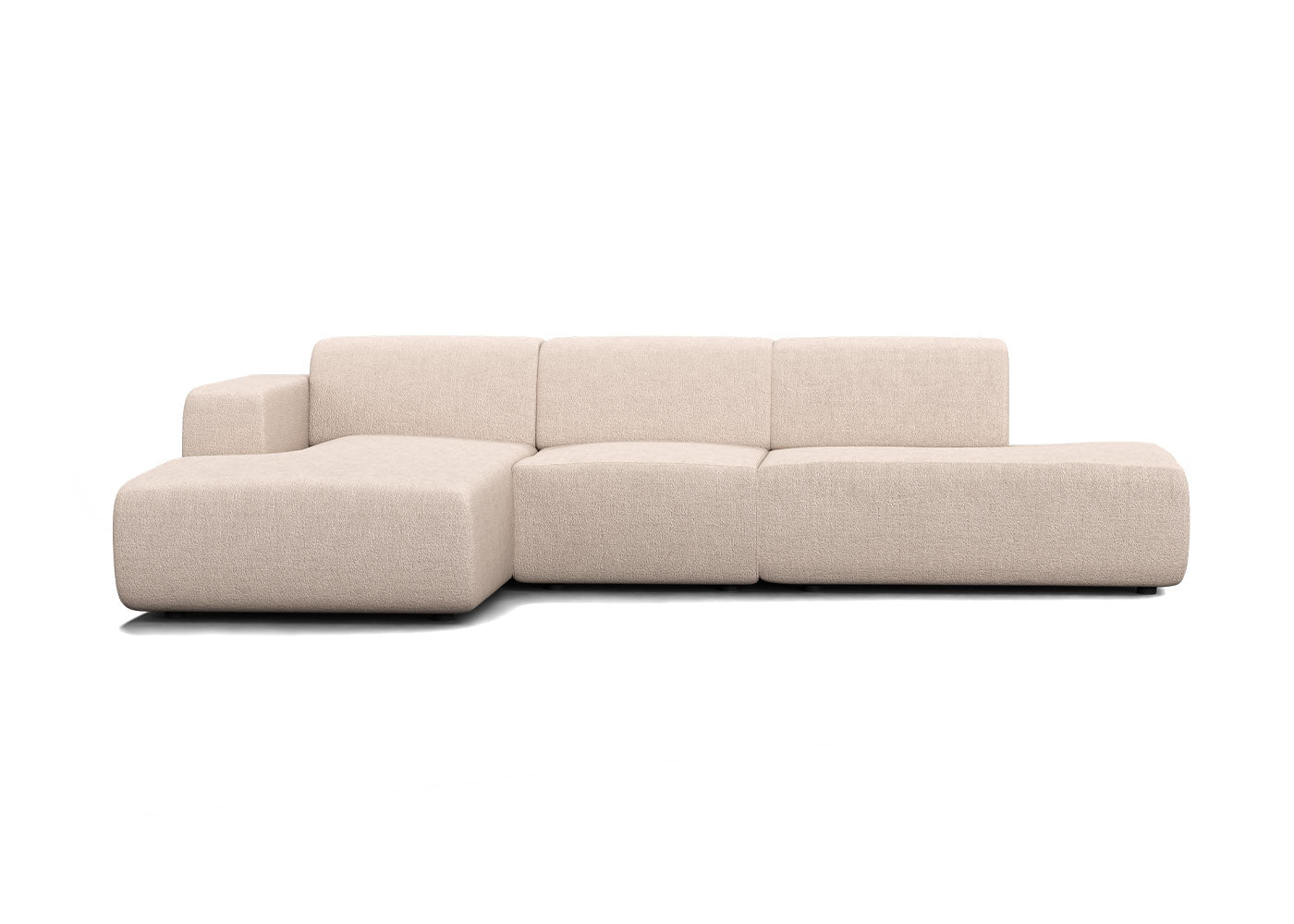 Manouk Harmony loungebank in creme met ottomaan - Links