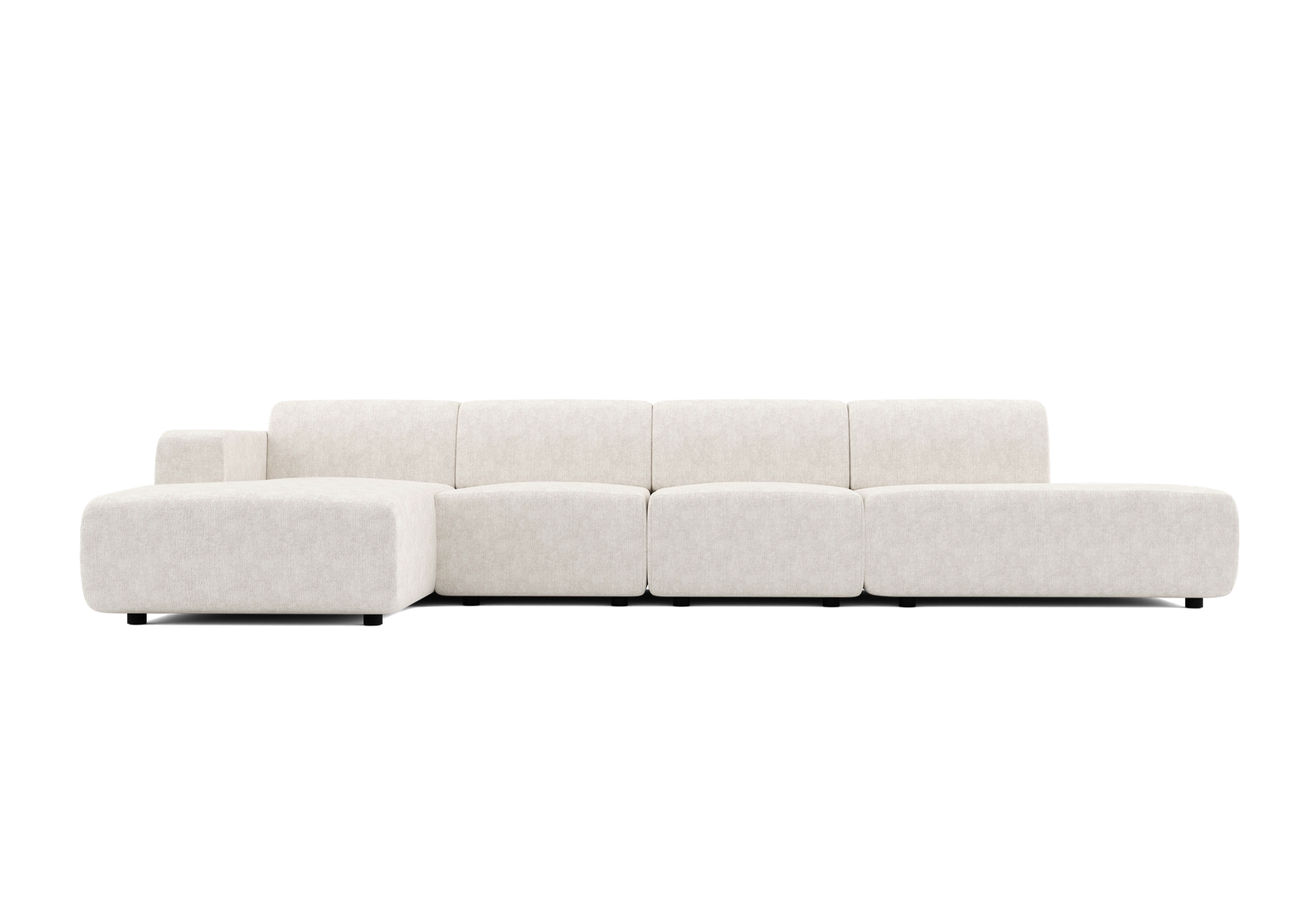 Manouk Harmony XL loungebank ivoor met ottomaan - Links