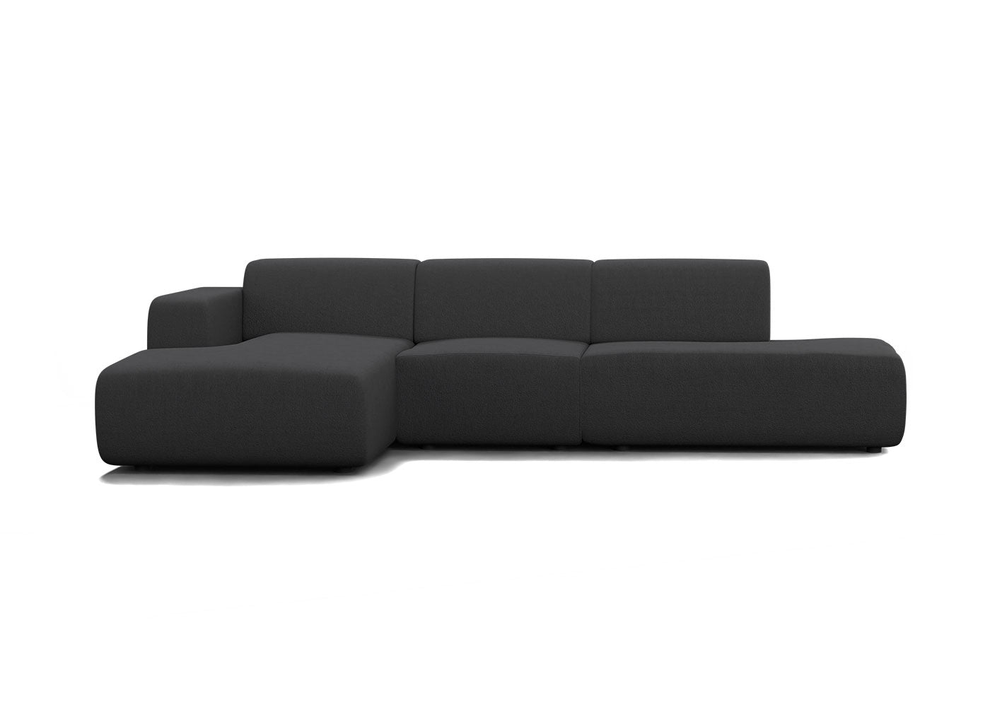 Manouk Harmony loungebank in antraciet met ottomaan - Links