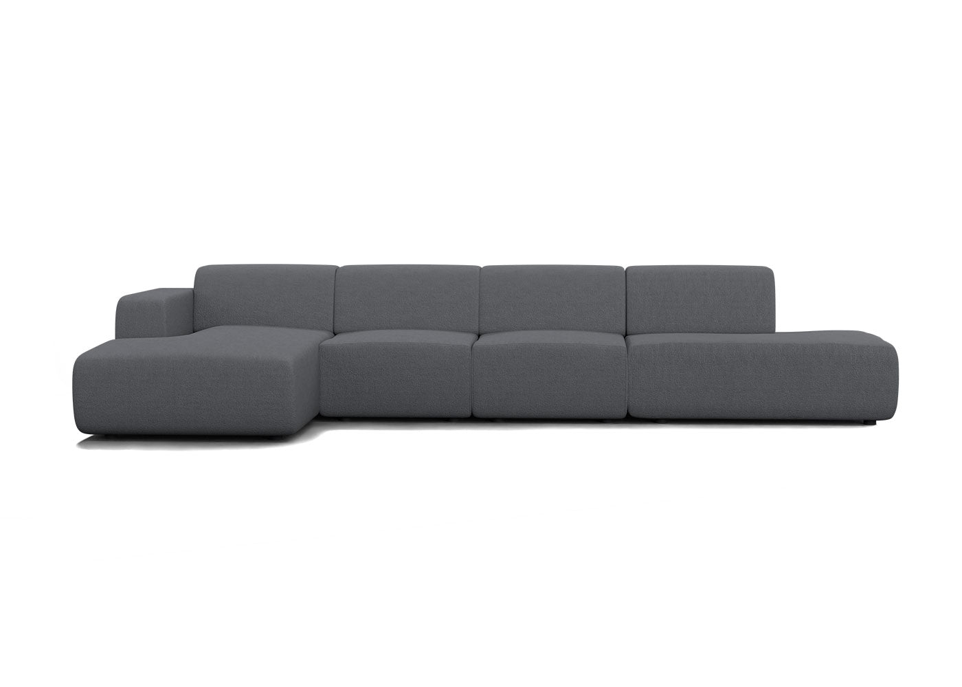 Manouk Harmony XL loungebank donkergrijs met ottomaan - Links