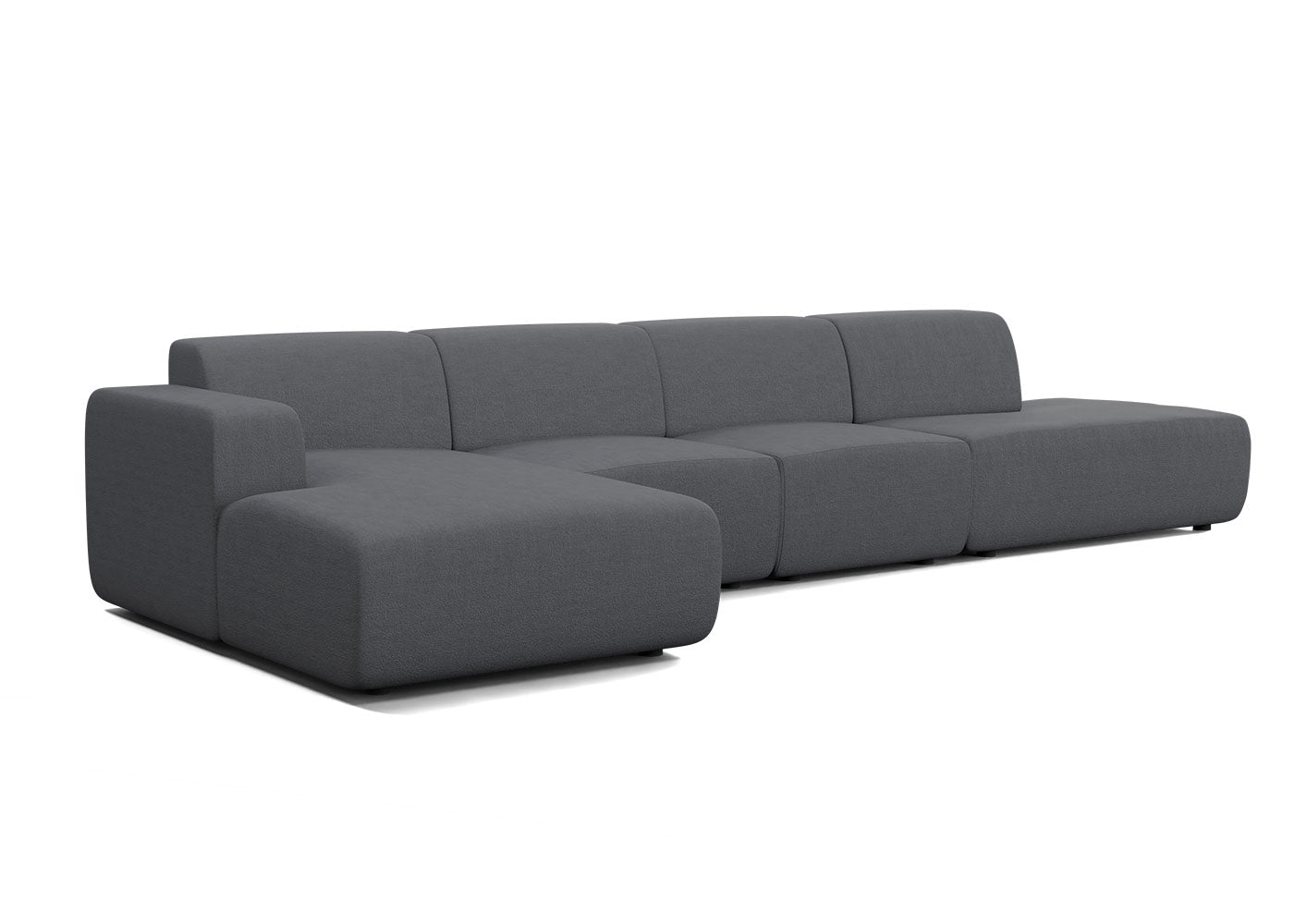 Manouk Harmony XL loungebank donkergrijs met ottomaan - Links