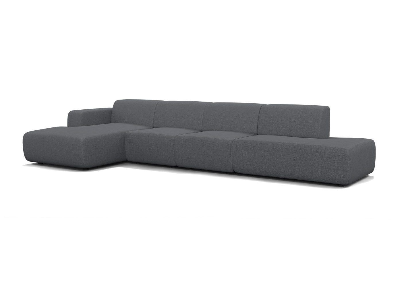 Manouk Harmony XL loungebank donkergrijs met ottomaan - Links